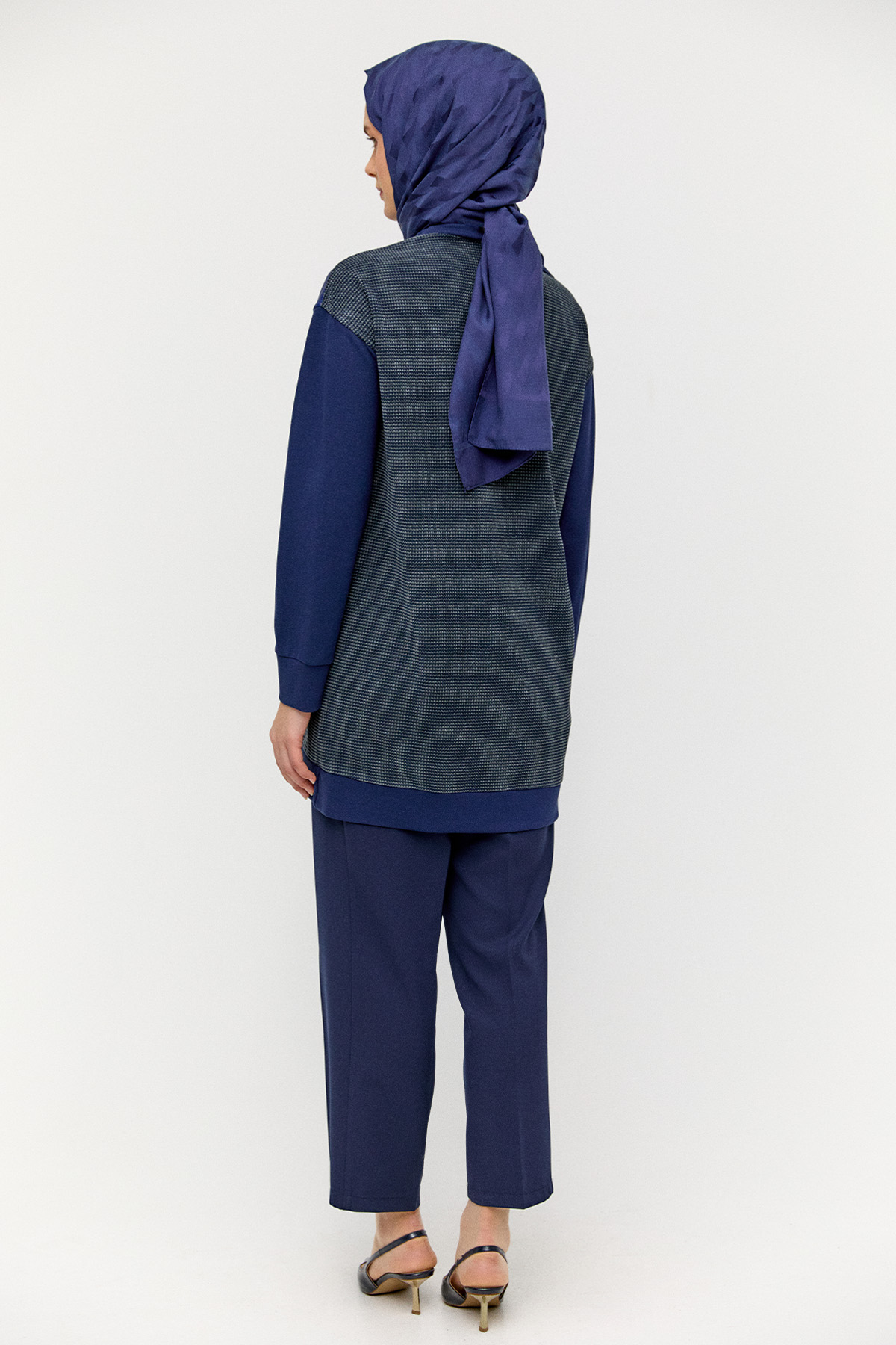 Deri Parçalı Fileli Tunik, Tesettür Giyim