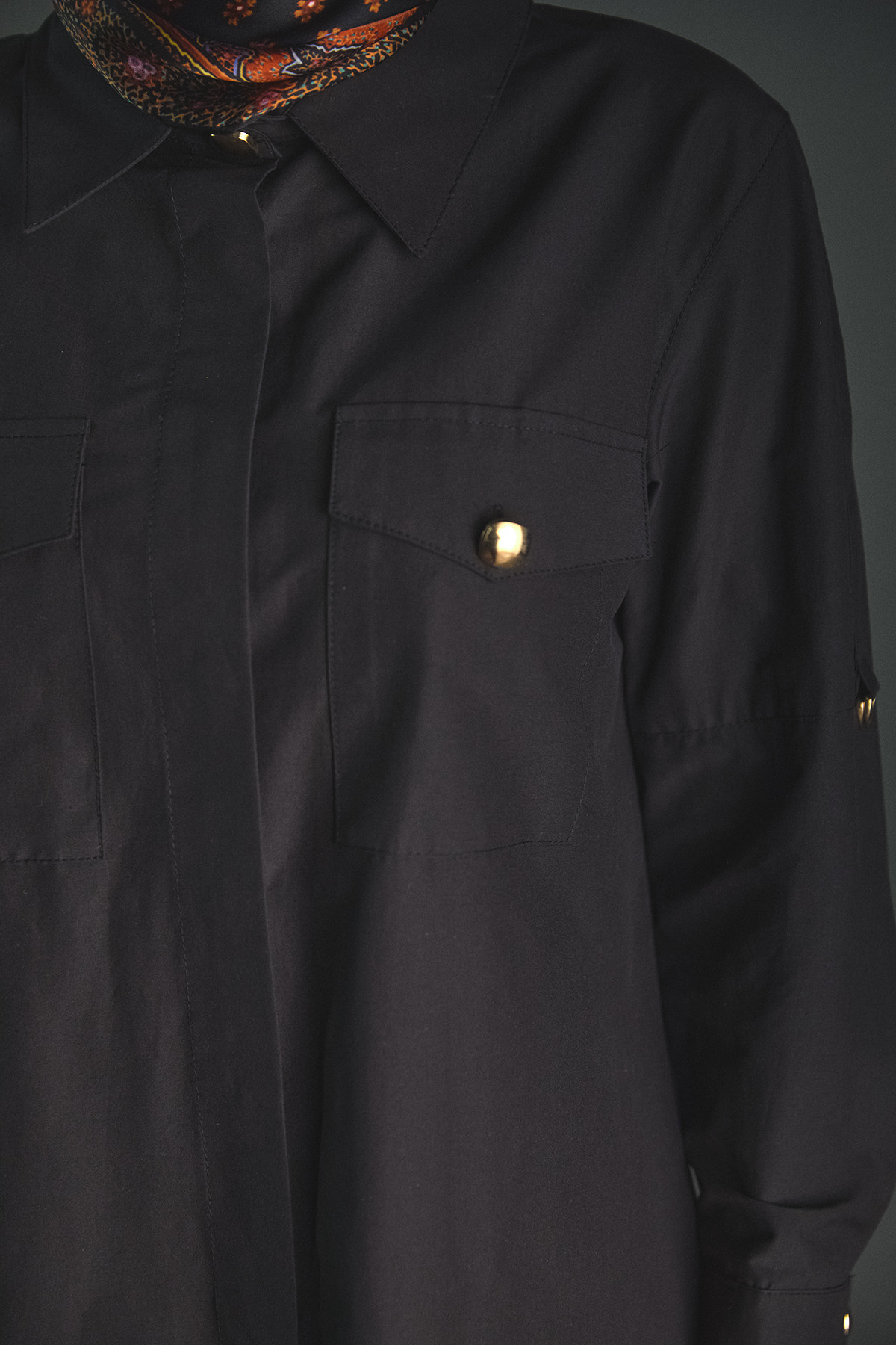 Kolları Şeritle Katlanabilir Tunik