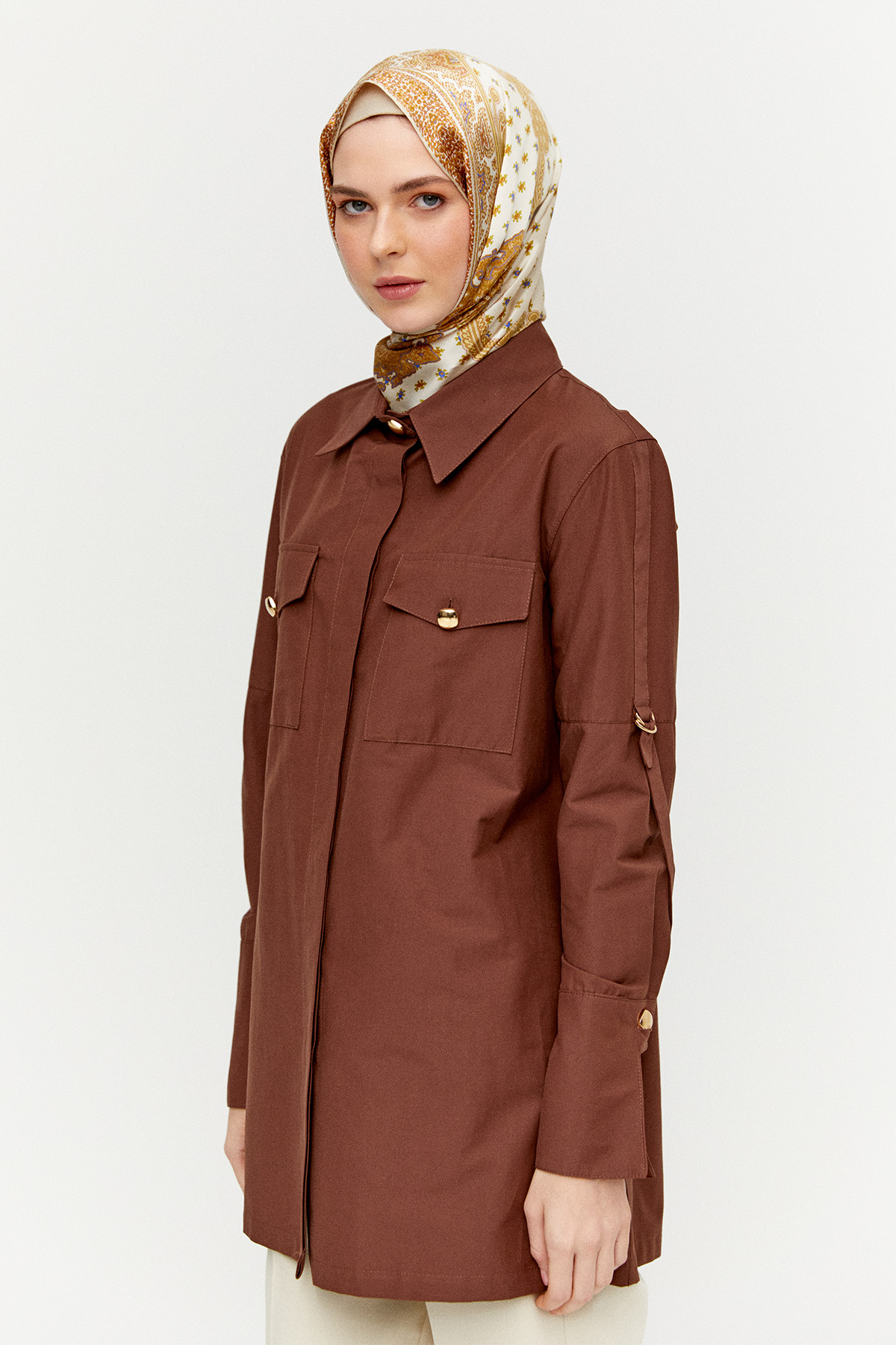 Kolları Şeritle Katlanabilir Tunik