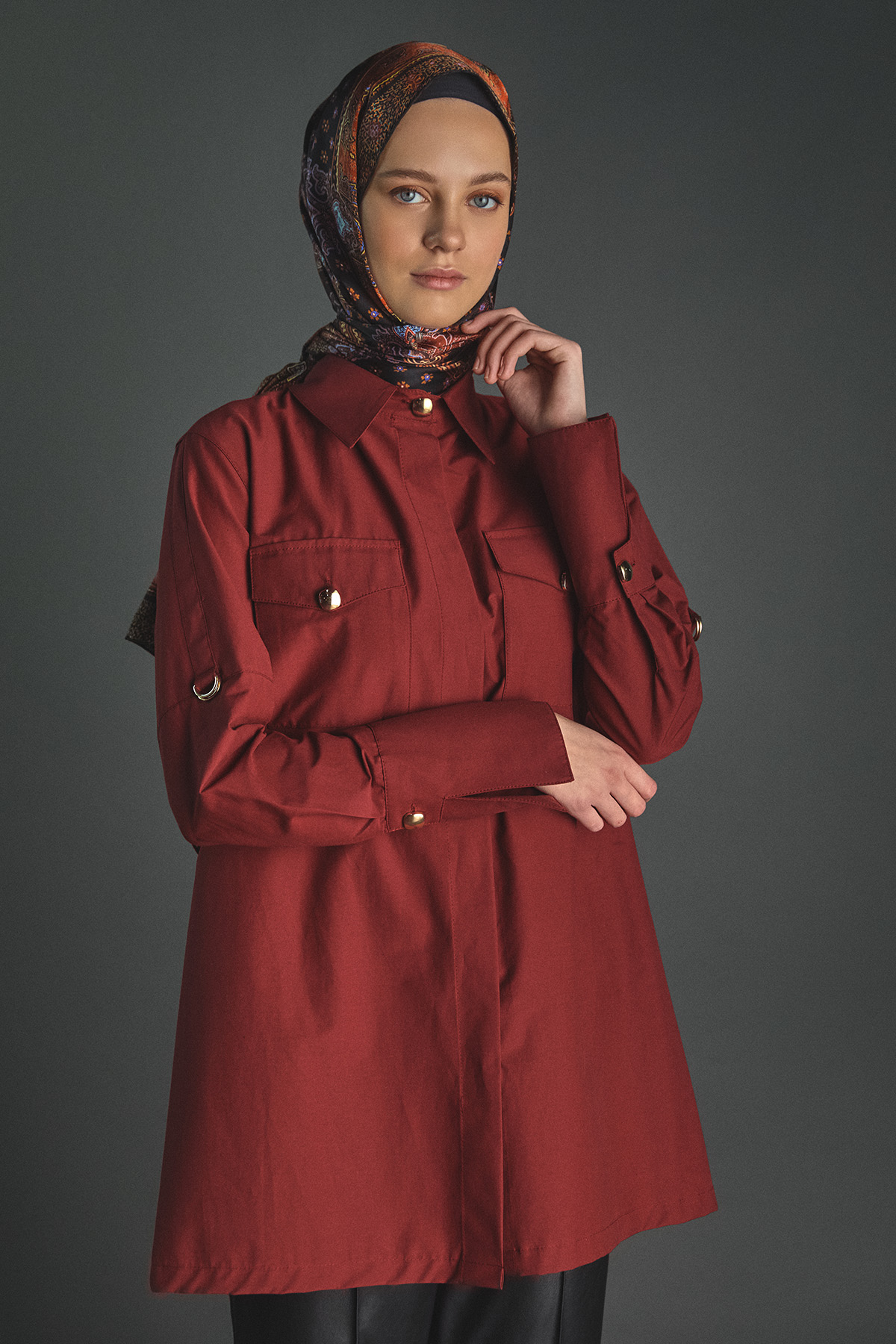 Kolları Şeritle Katlanabilir Tunik