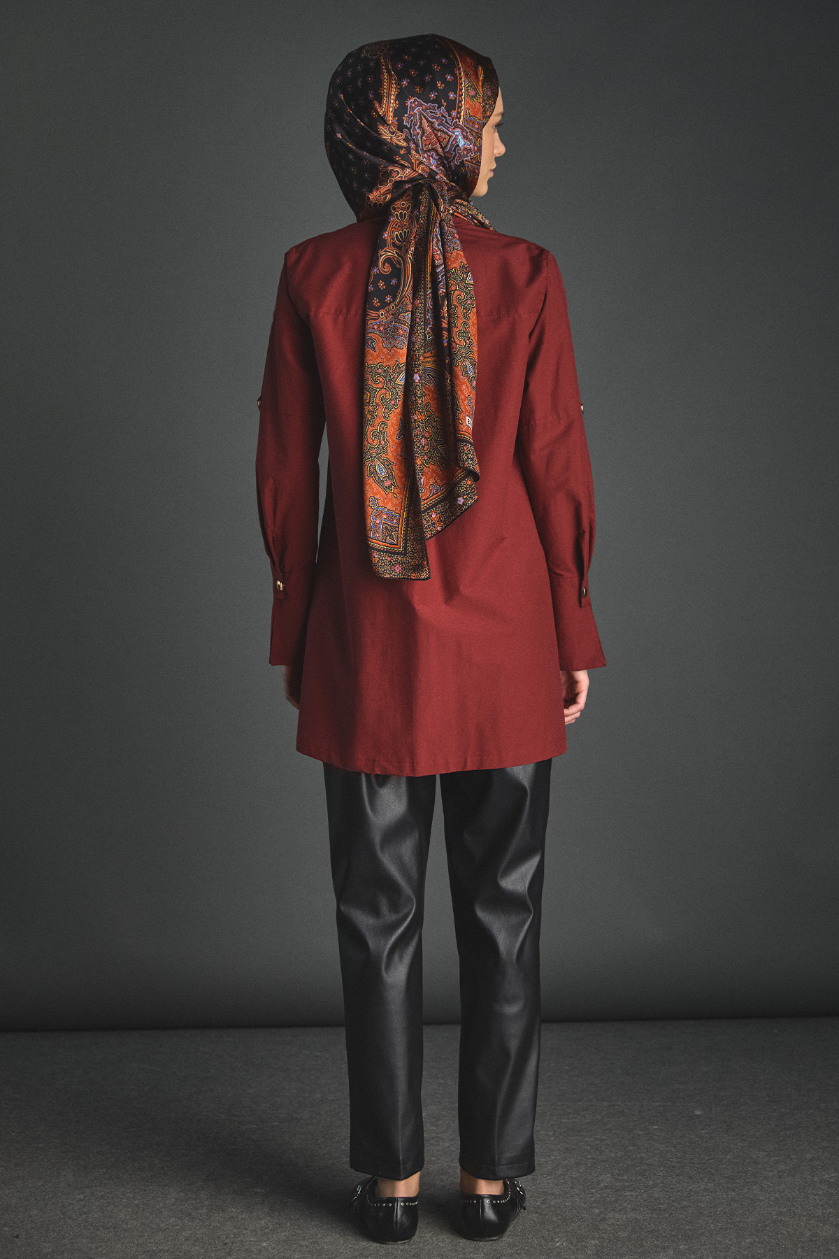 Kolları Şeritle Katlanabilir Tunik