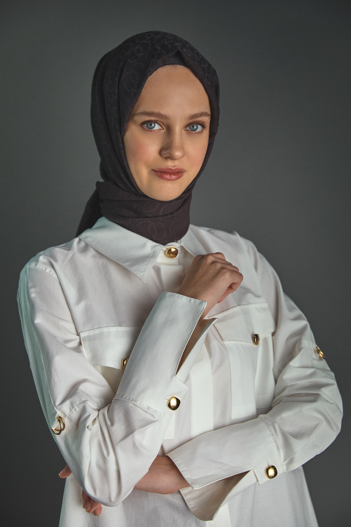 Kolları Şeritle Katlanabilir Tunik