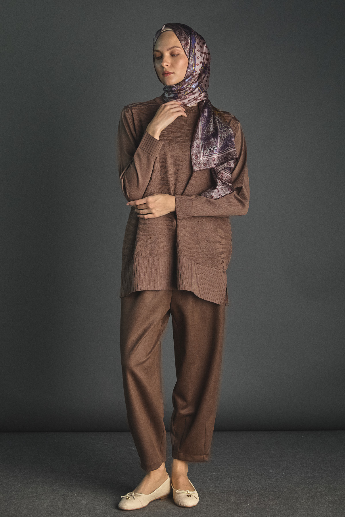 Karma Desenli Triko Tunik