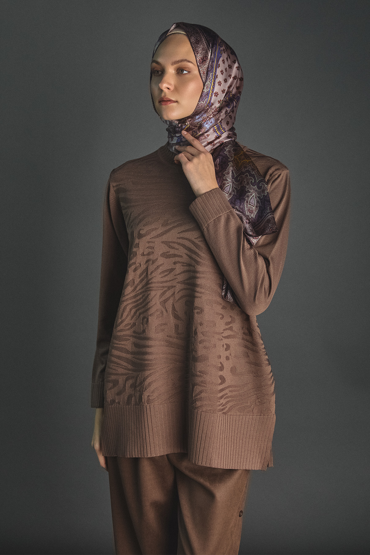 Karma Desenli Triko Tunik