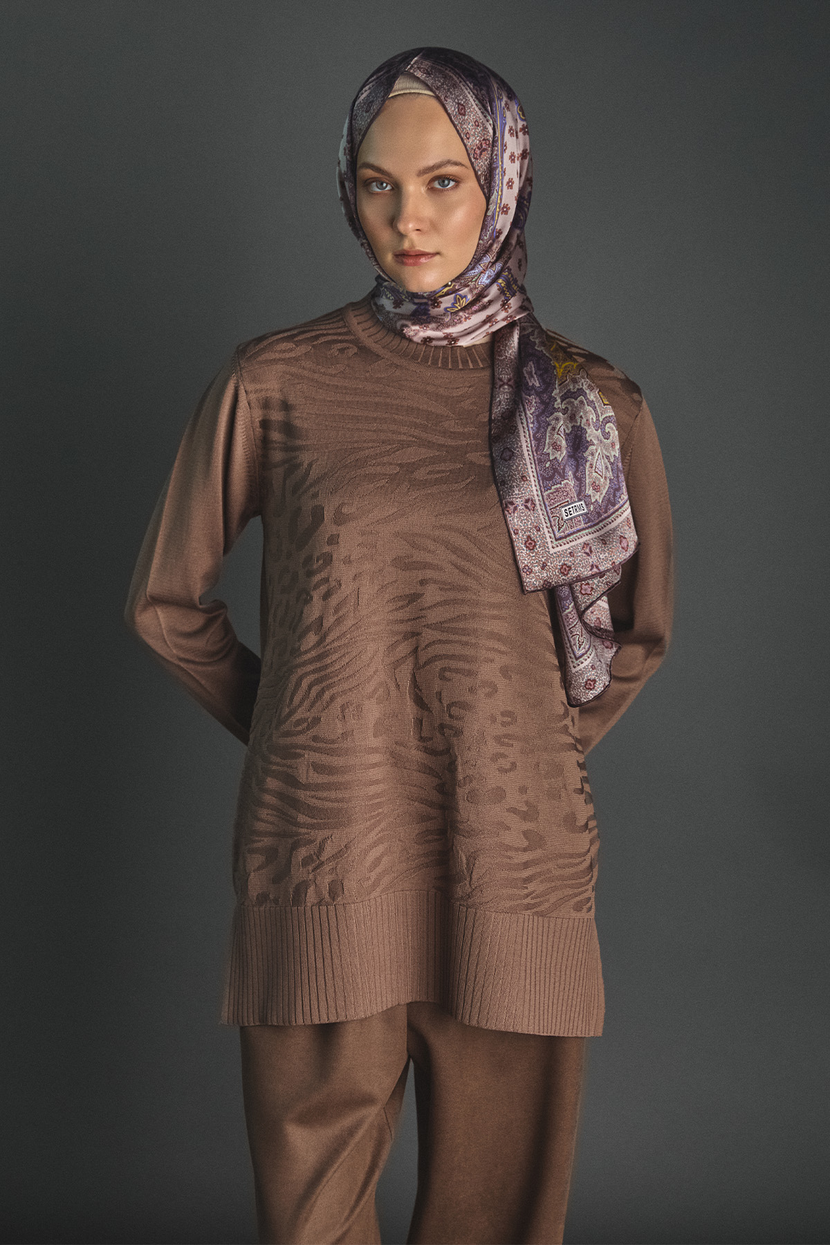 Karma Desenli Triko Tunik