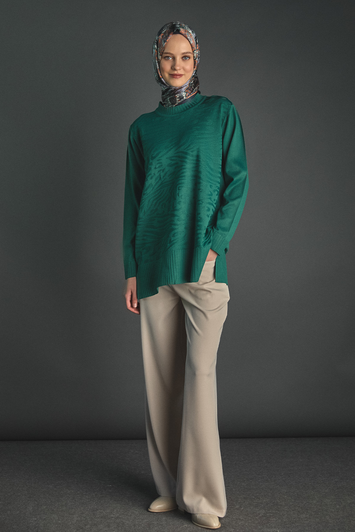 Karma Desenli Triko Tunik