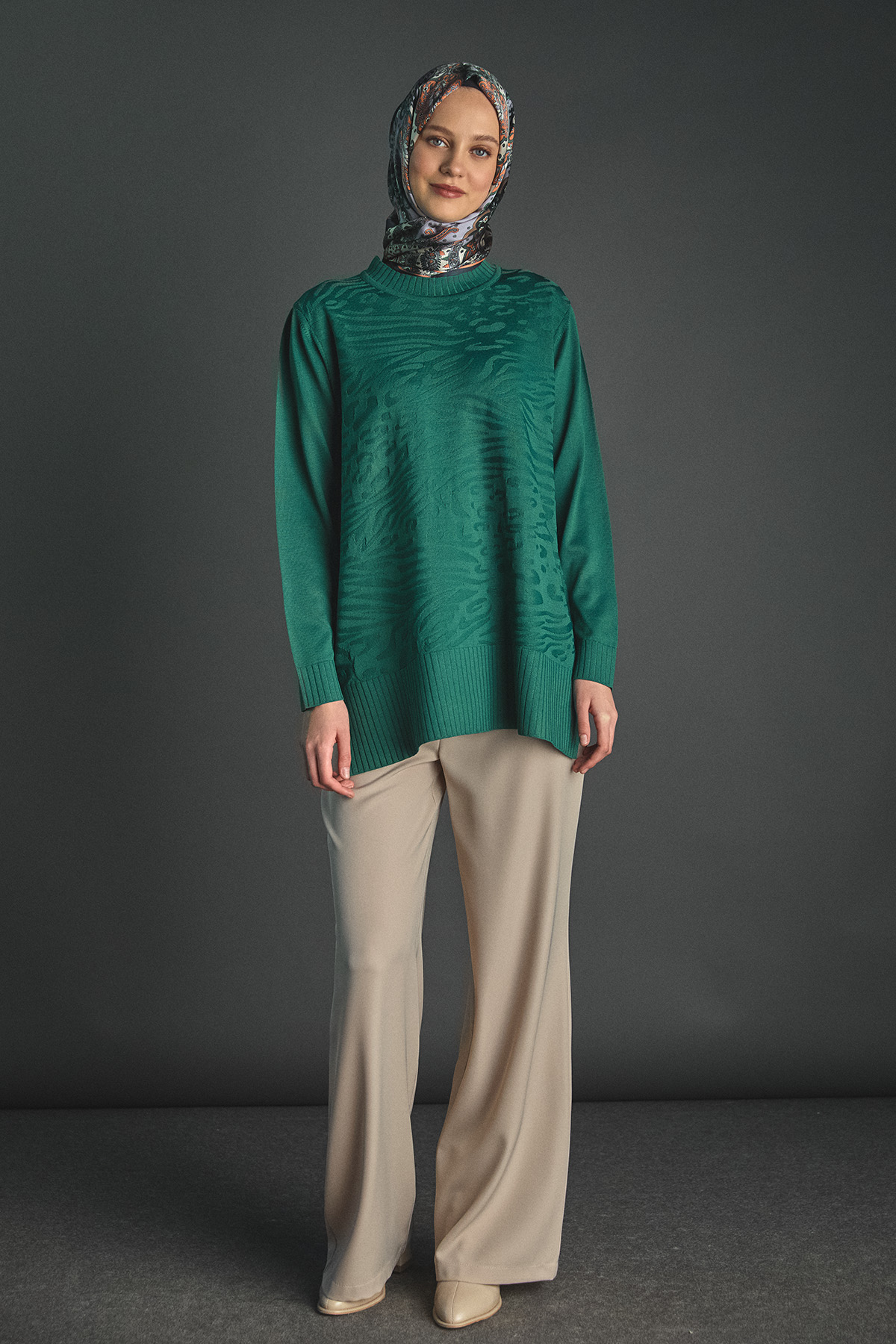 Karma Desenli Triko Tunik