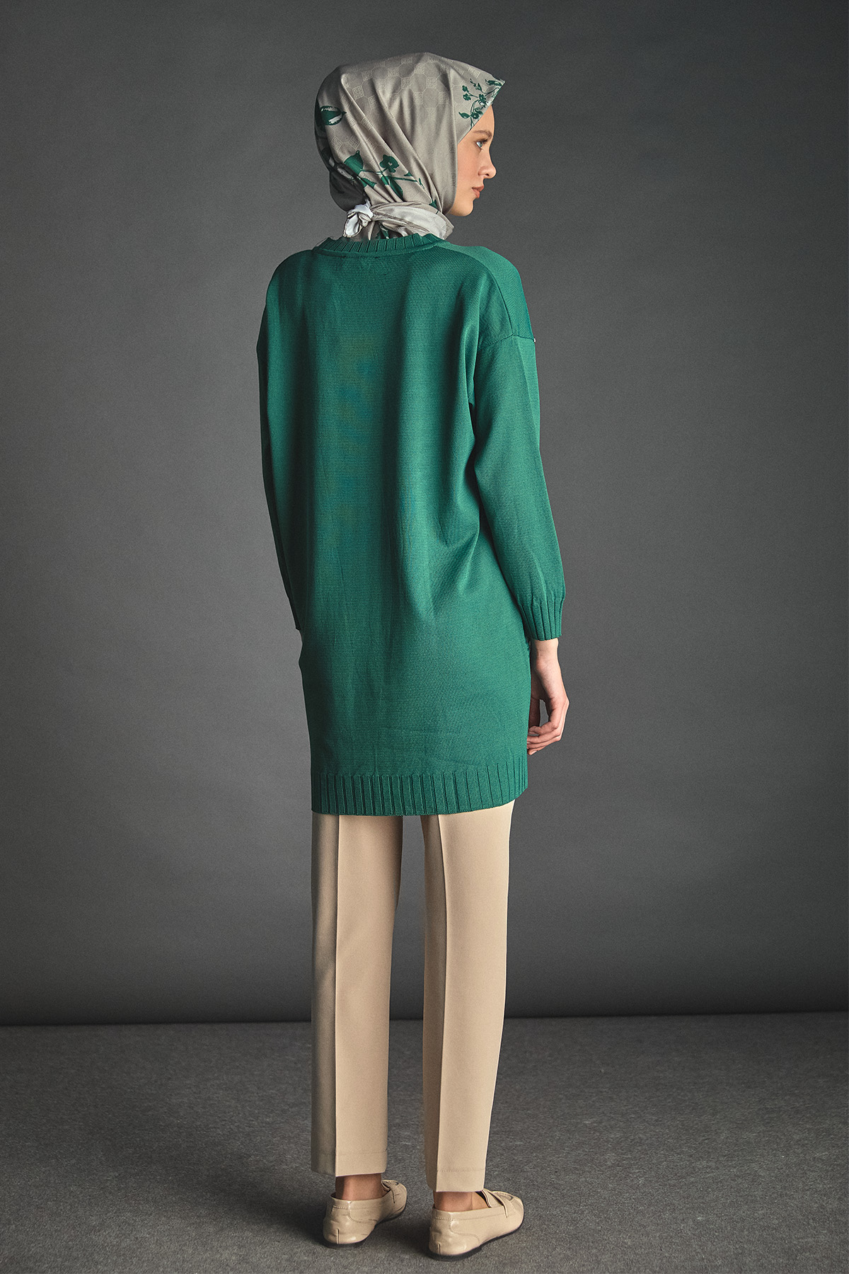 Süs Düğmeli Triko Tunik