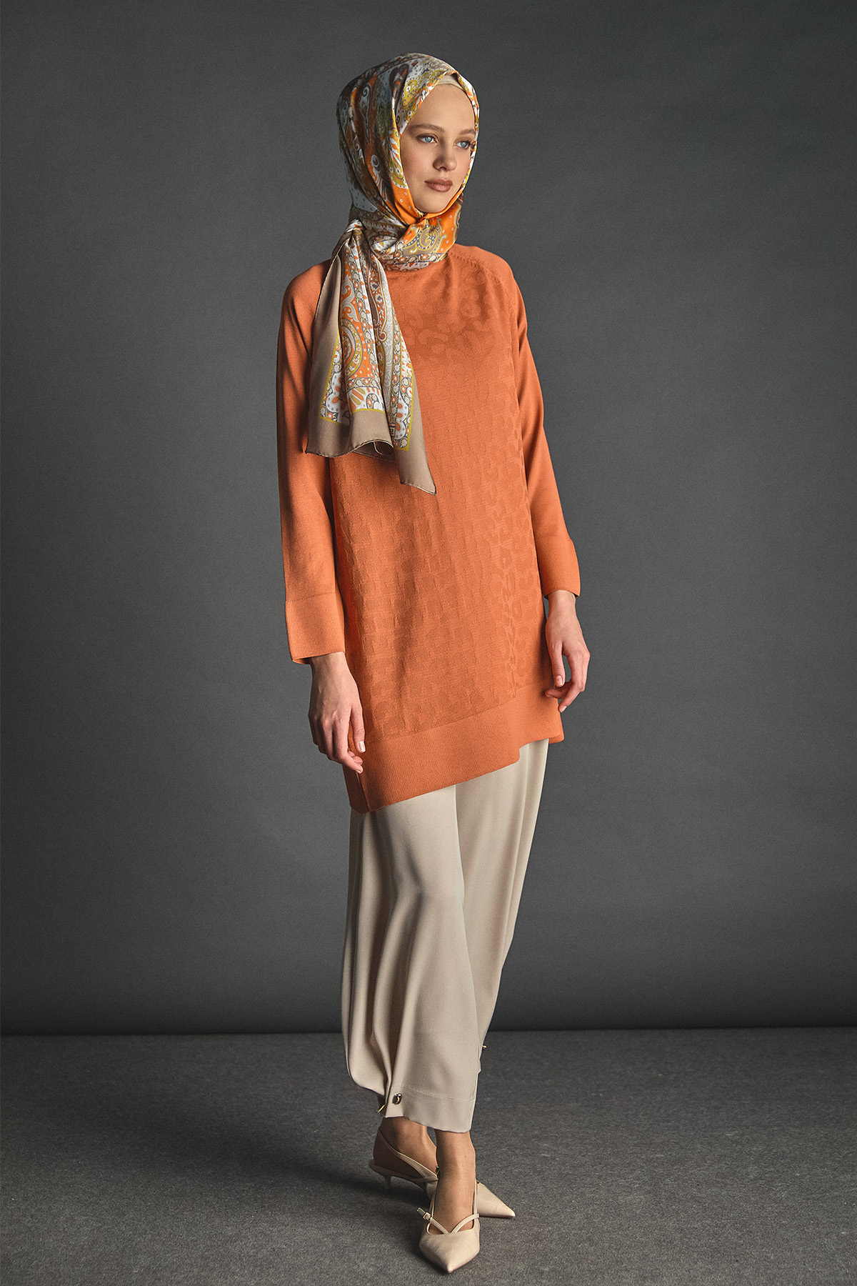 Leopar Desenli Reglan Triko Tunik