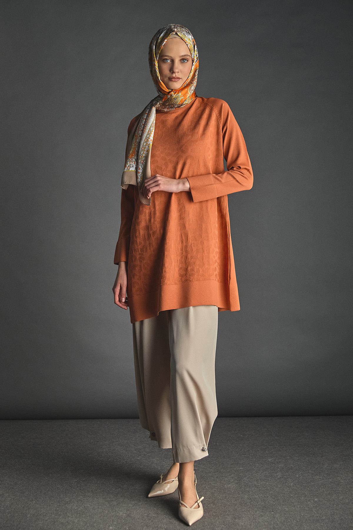 Leopar Desenli Reglan Triko Tunik