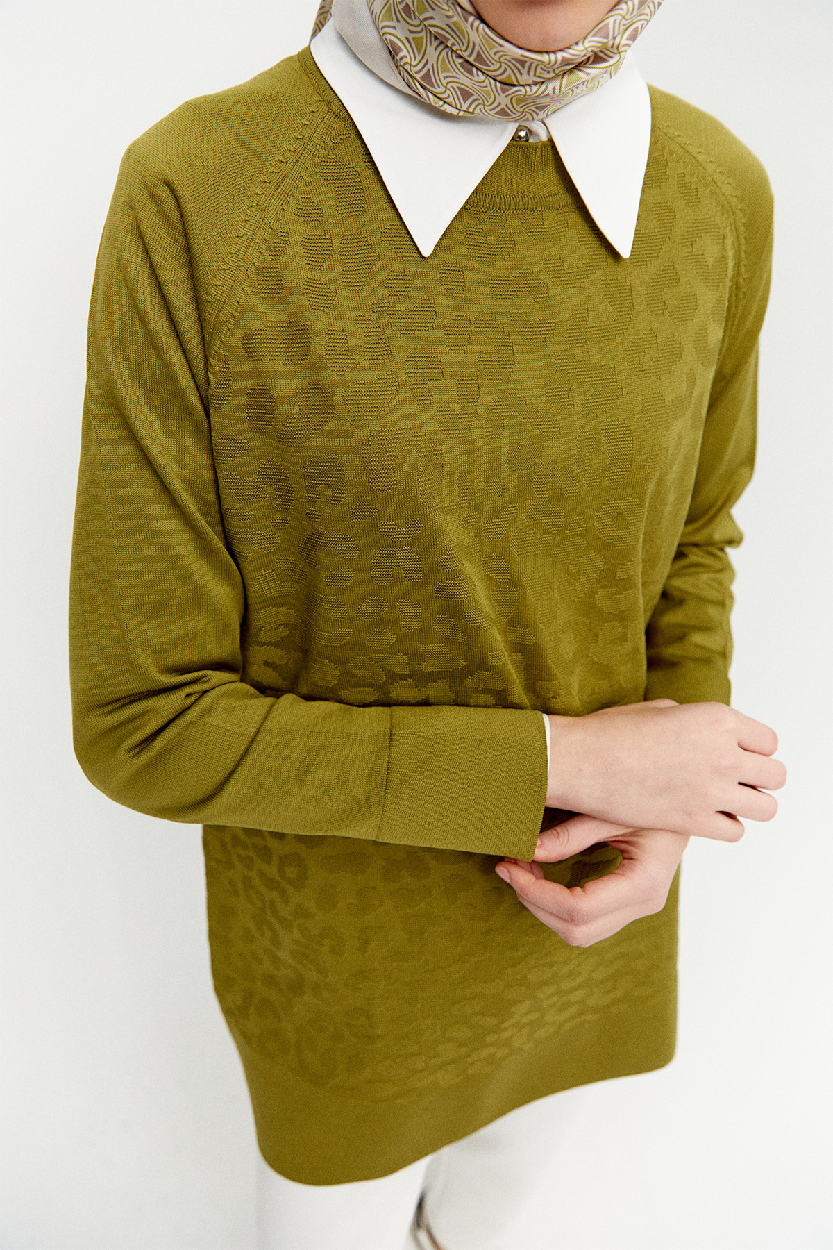 Leopar Desenli Reglan Triko Tunik