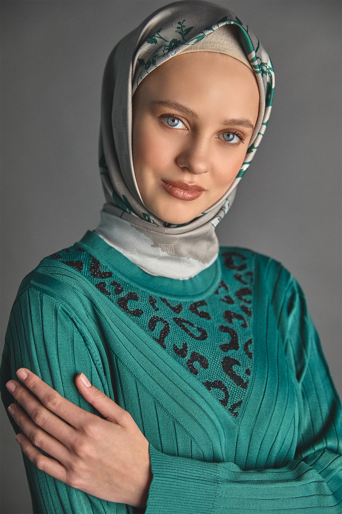 Leopar Desenli Sim Detaylı Tunik