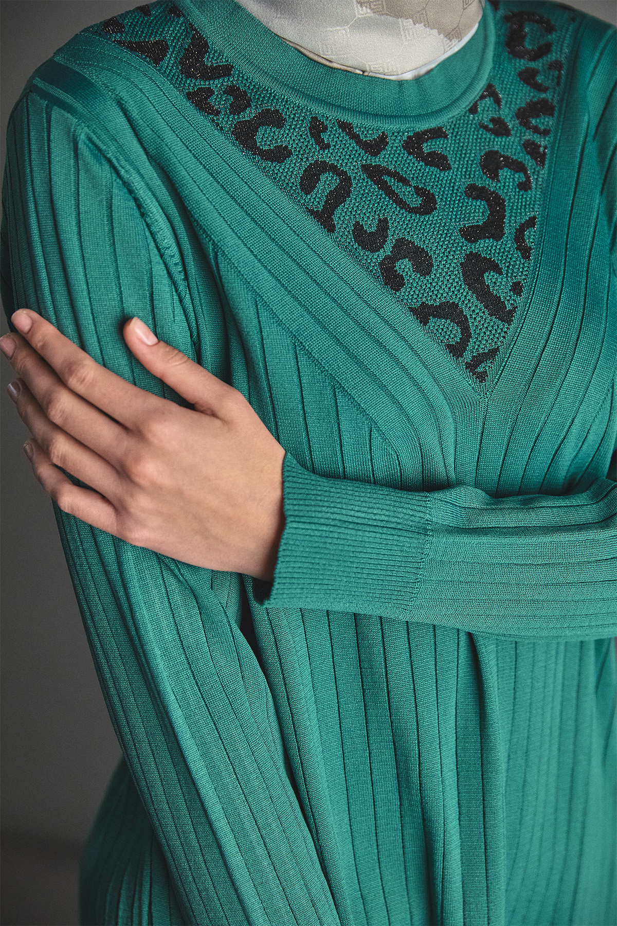 Leopar Desenli Sim Detaylı Tunik