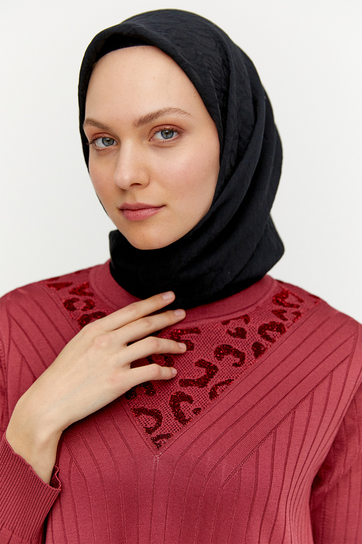 Leopar Desenli Sim Detaylı Tunik