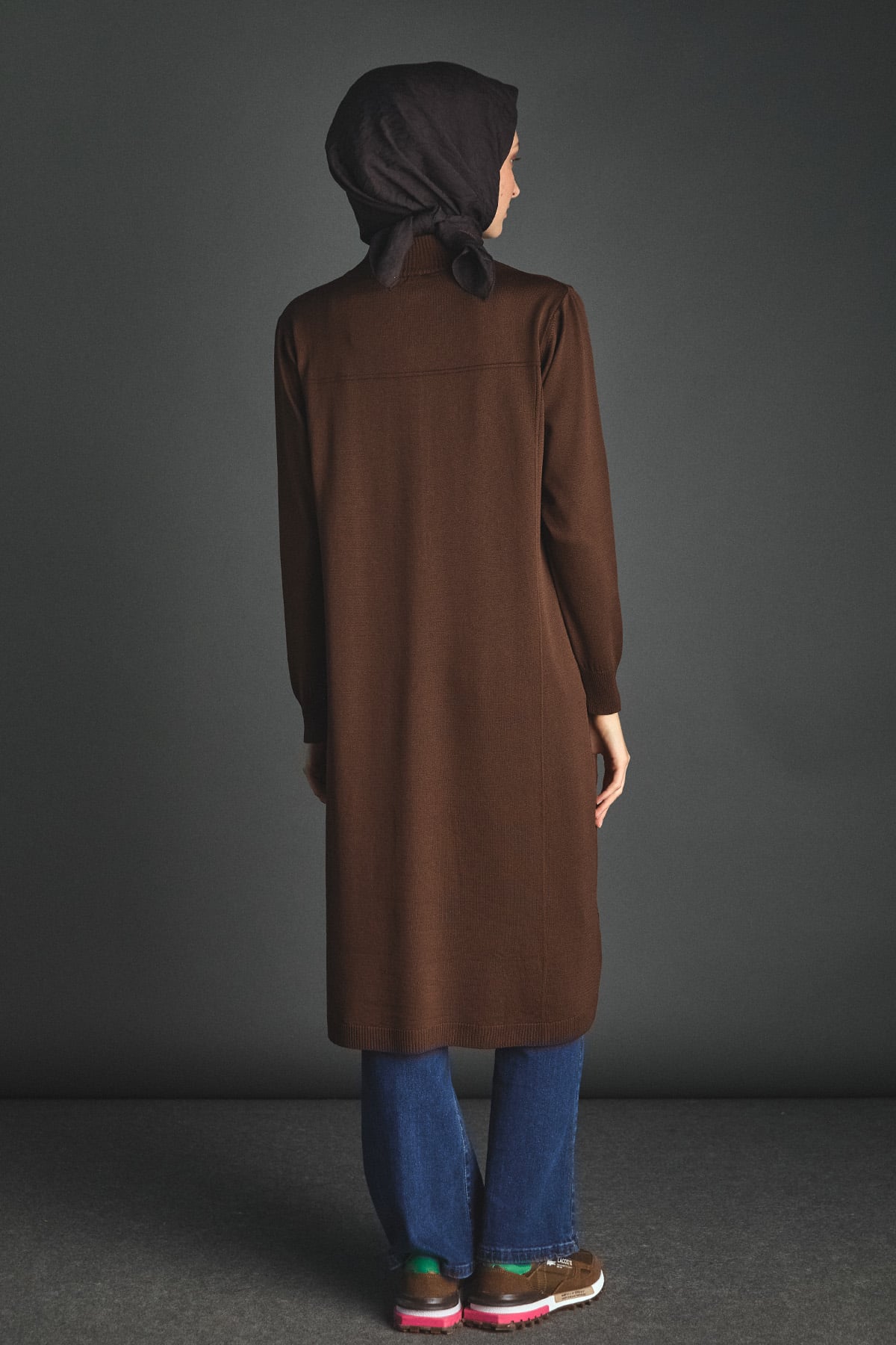 Yüksek Yakalı Uzun Triko Tunik, Tesettür Giyim