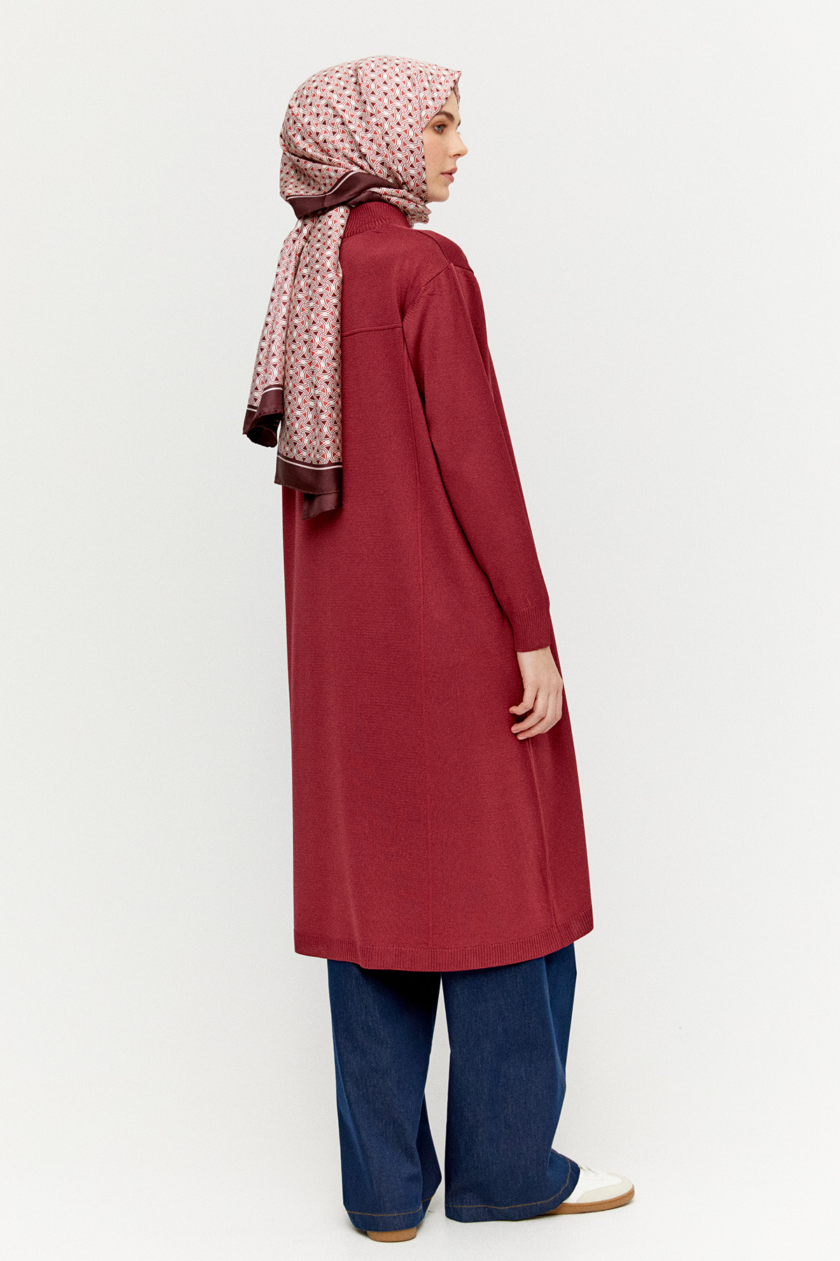 Yüksek Yakalı Uzun Triko Tunik