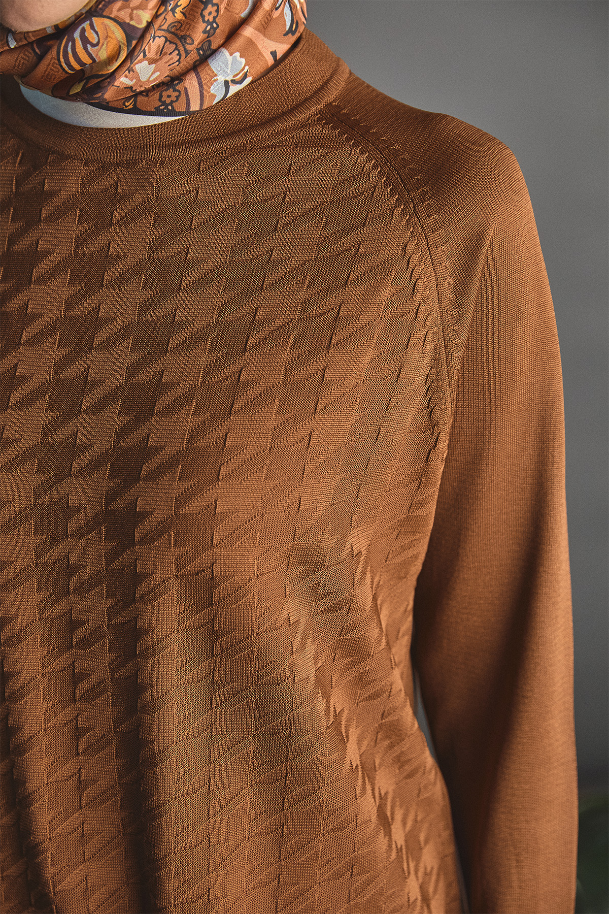 Kazayağı Desenli Triko Tunik