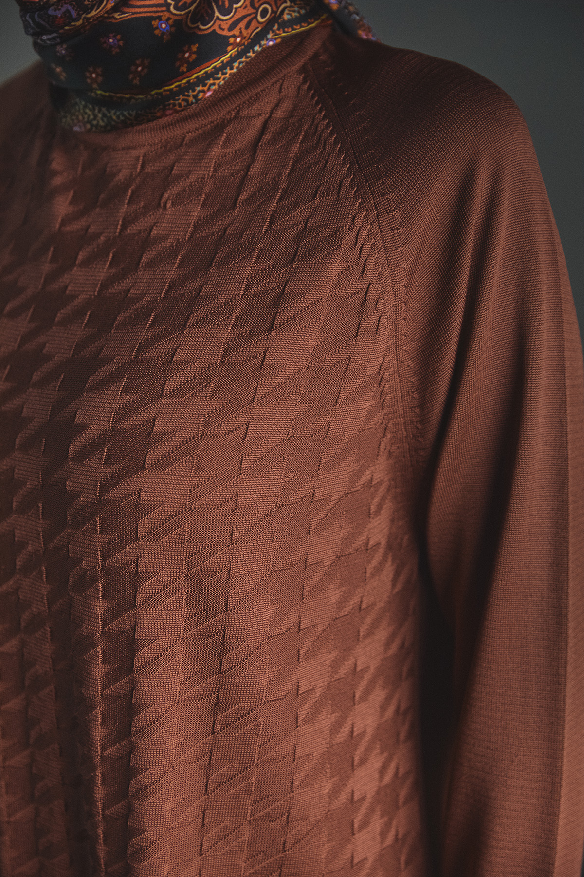 Kazayağı Desenli Triko Tunik