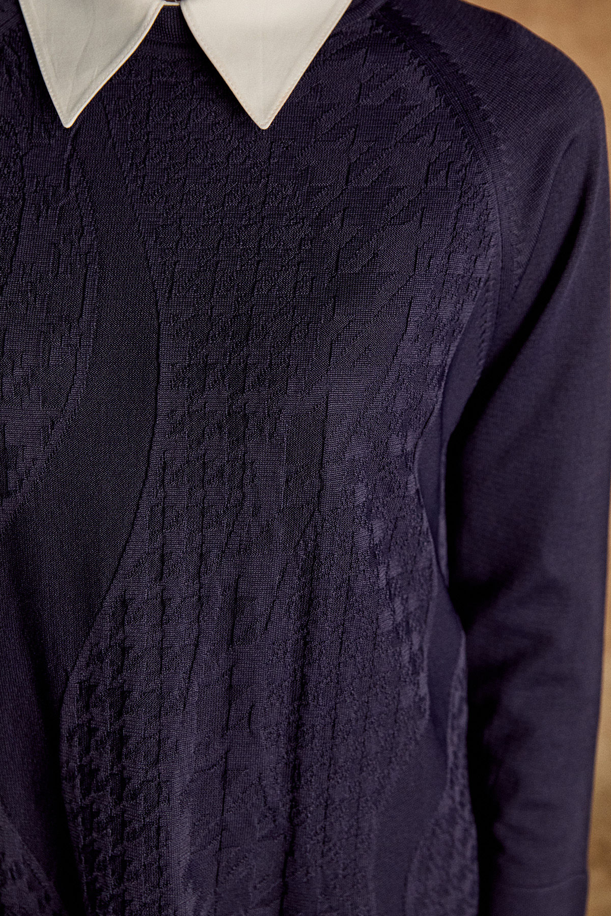 Kazayağı Desenli Reglan Kol Tunik