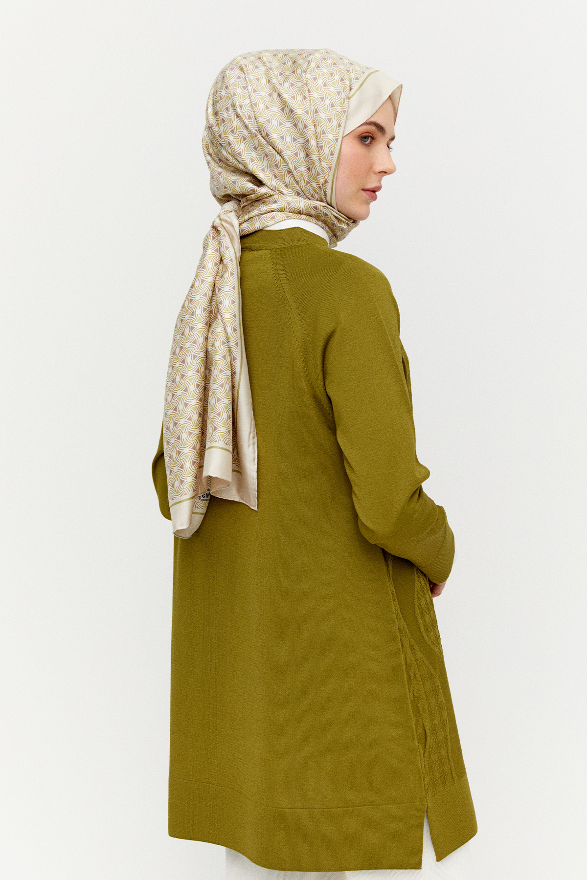 Kazayağı Desenli Reglan Kol Tunik