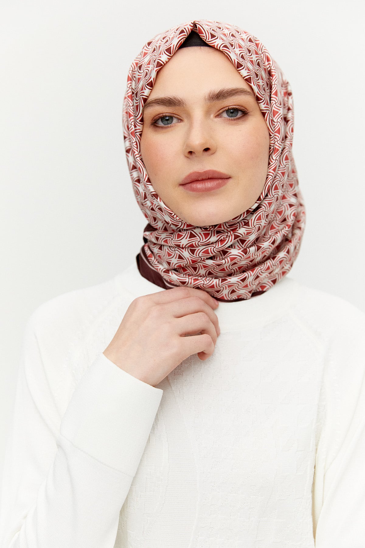 Kazayağı Desenli Reglan Kol Tunik, Tesettür Giyim