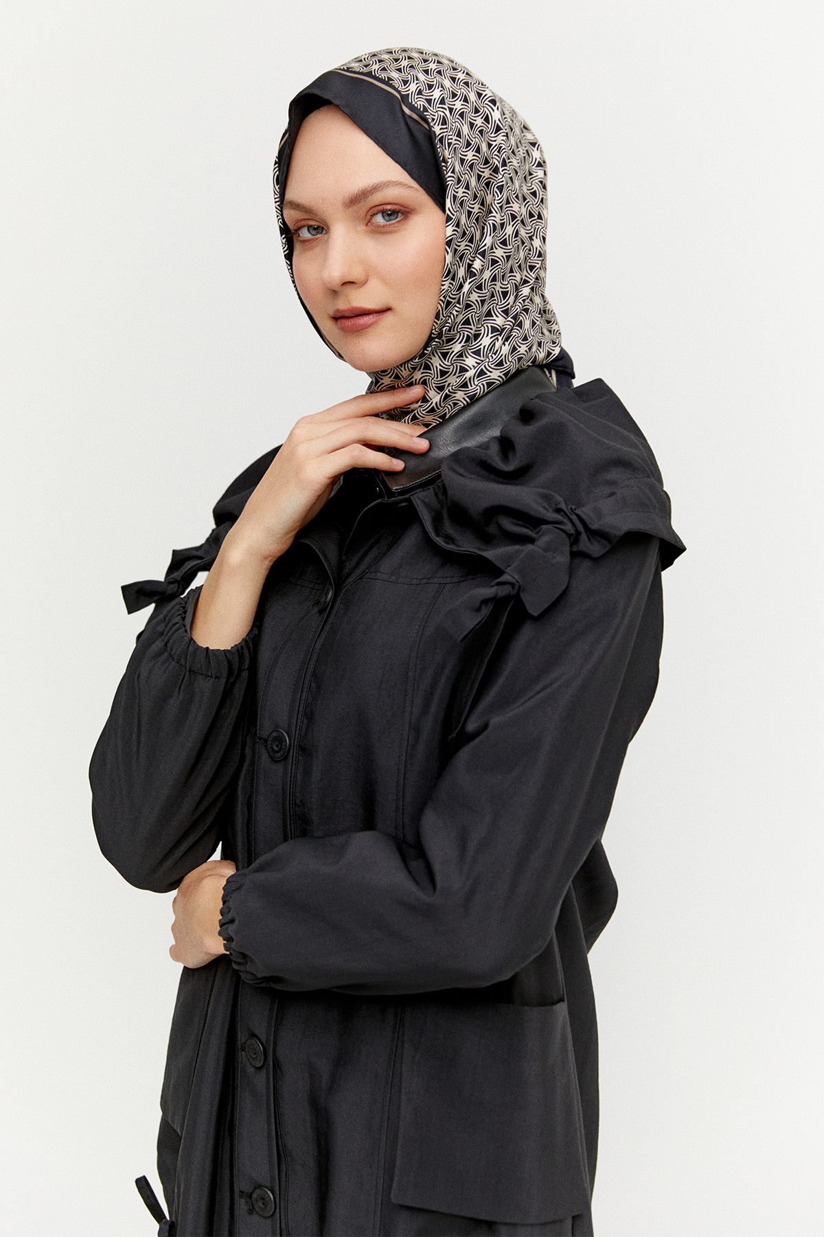 Kazayağı Desenli Reglan Kol Tunik