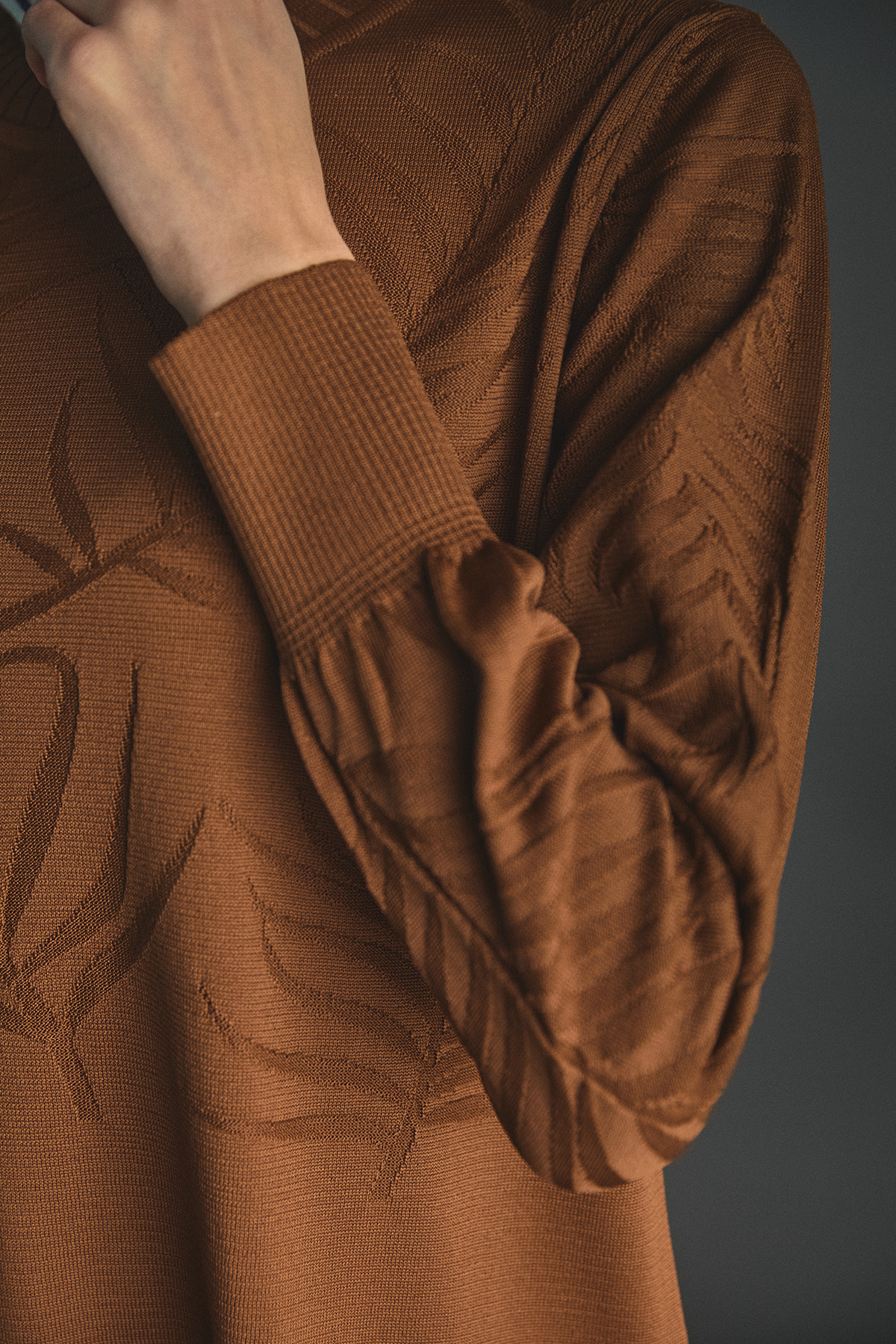 Yaprak Desenli Triko Tunik