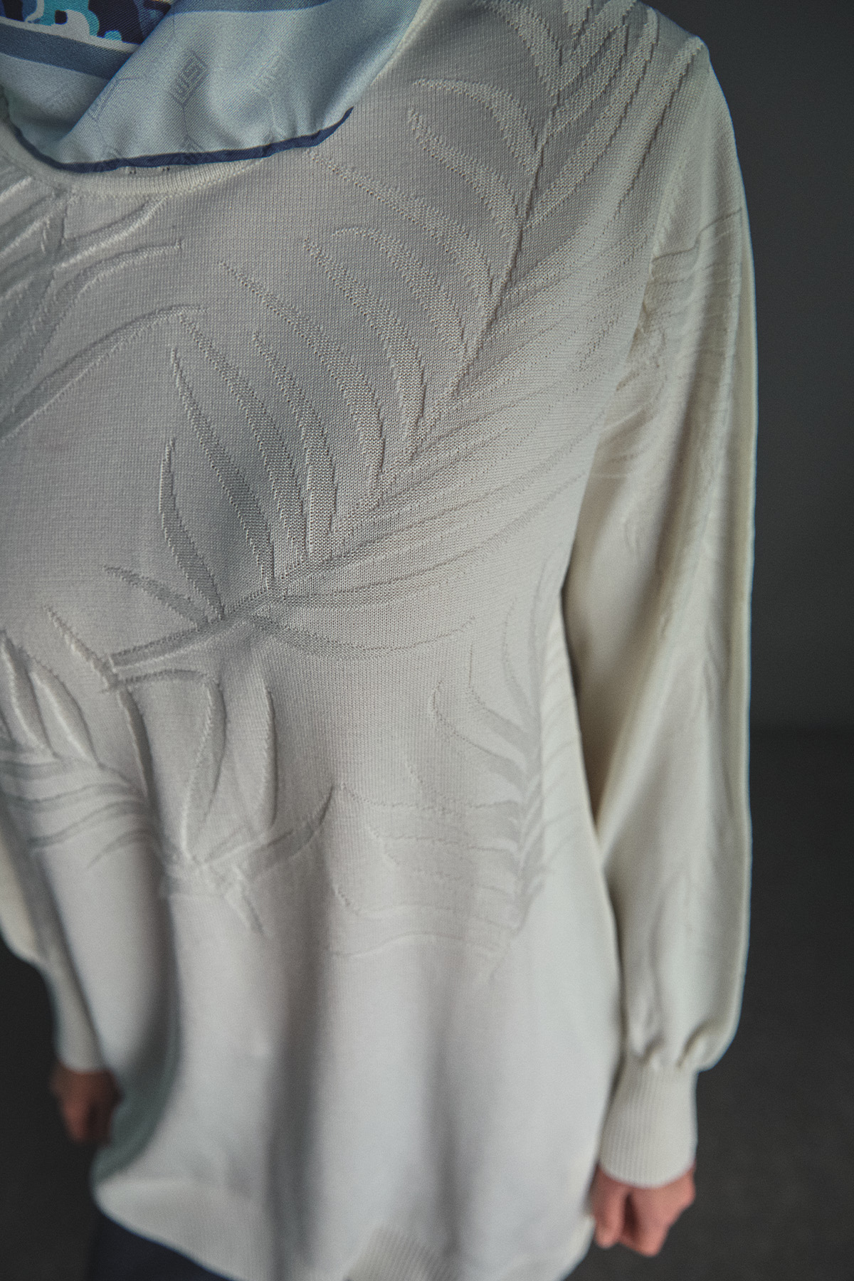 Yaprak Desenli Triko Tunik