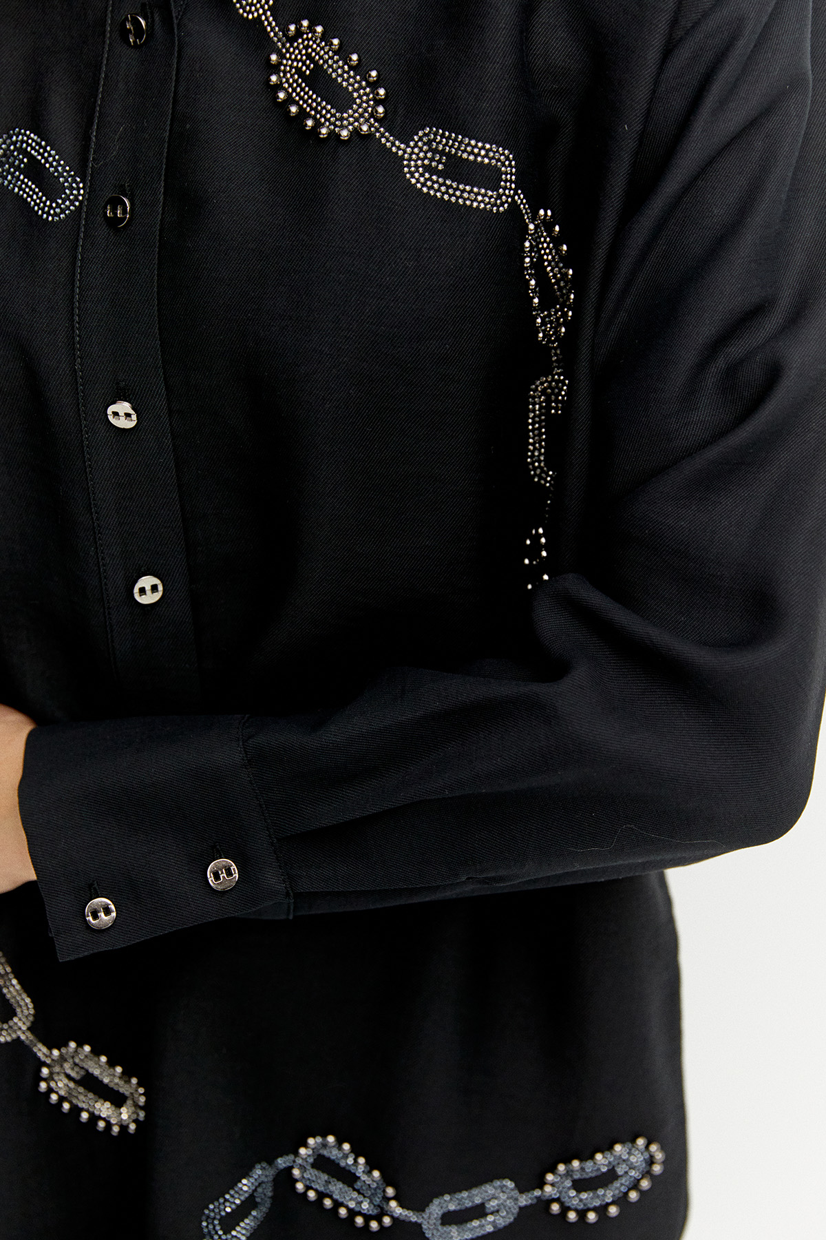 Taşlı Zincir Desenli Tunik