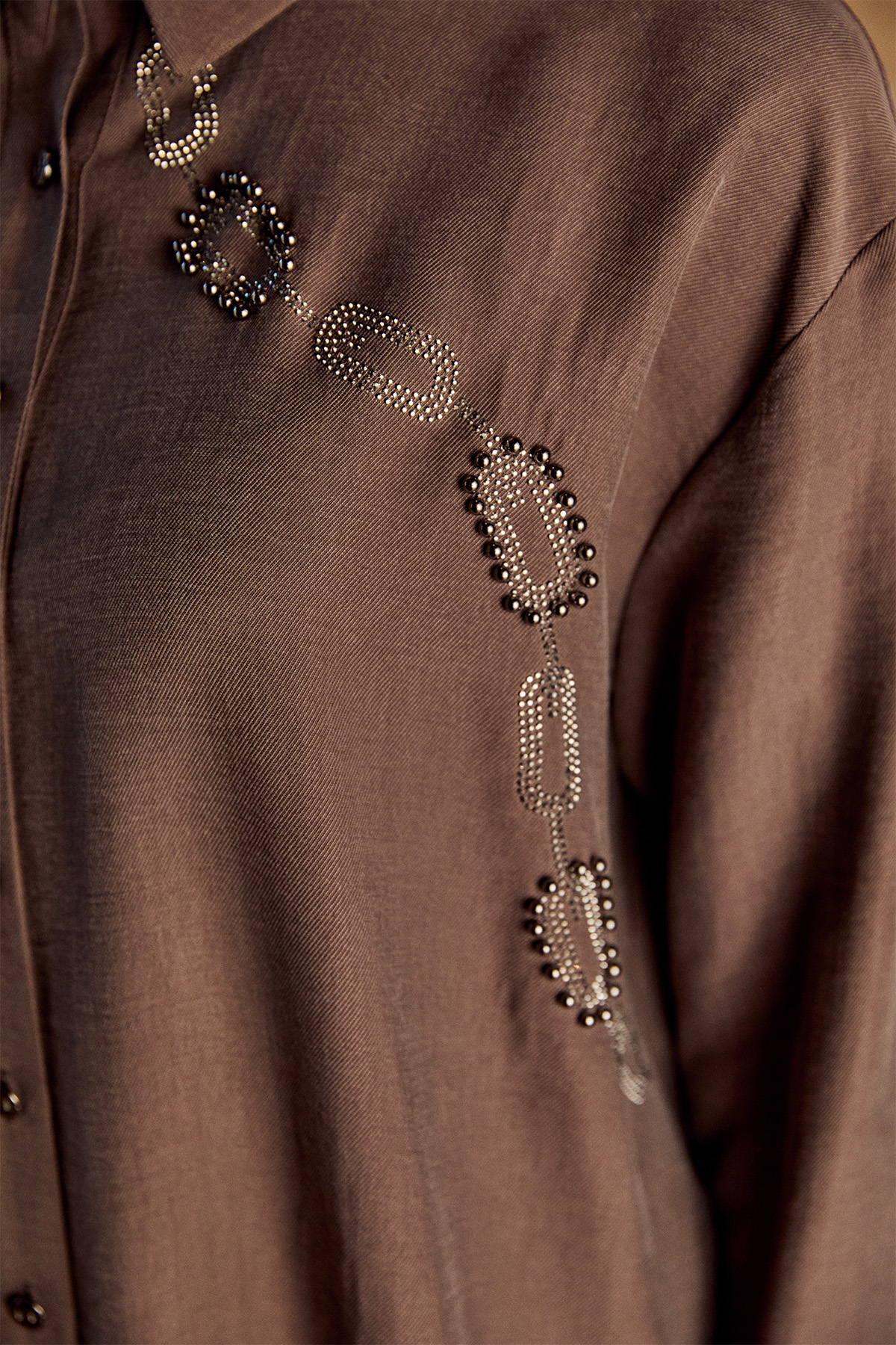 Taşlı Zincir Desenli Tunik