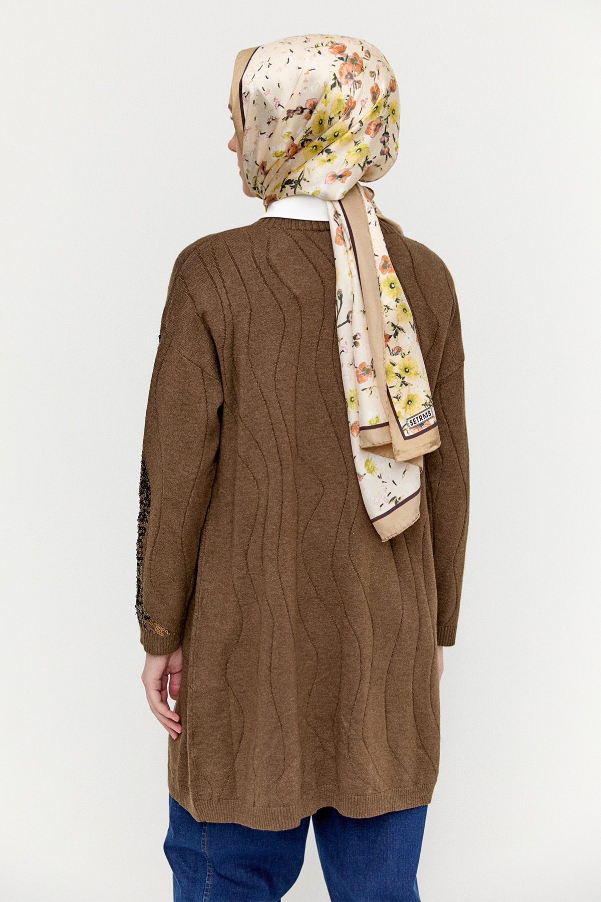 Payet Desenli Kuşaklı Triko Tunik, Tesettür Giyim