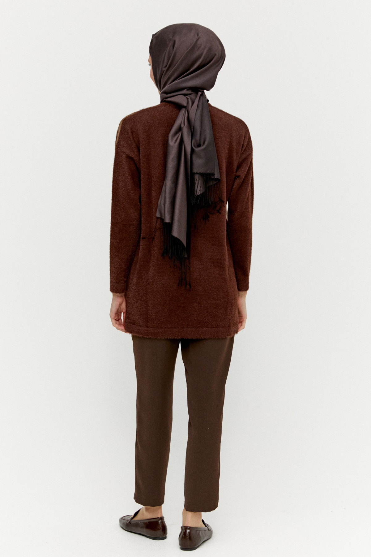 Desenli Yuvarlak Yakalı Triko Tunik