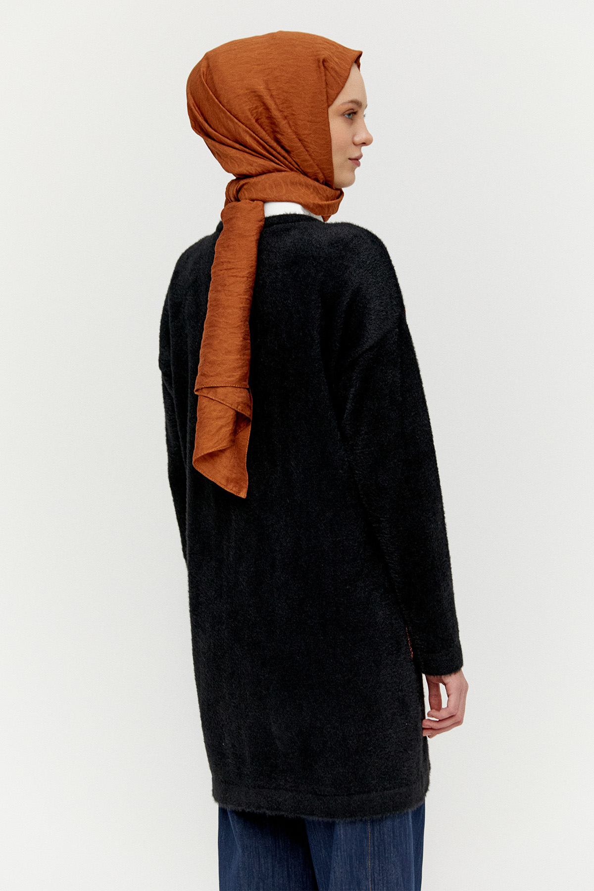 Desenli Yuvarlak Yakalı Triko Tunik