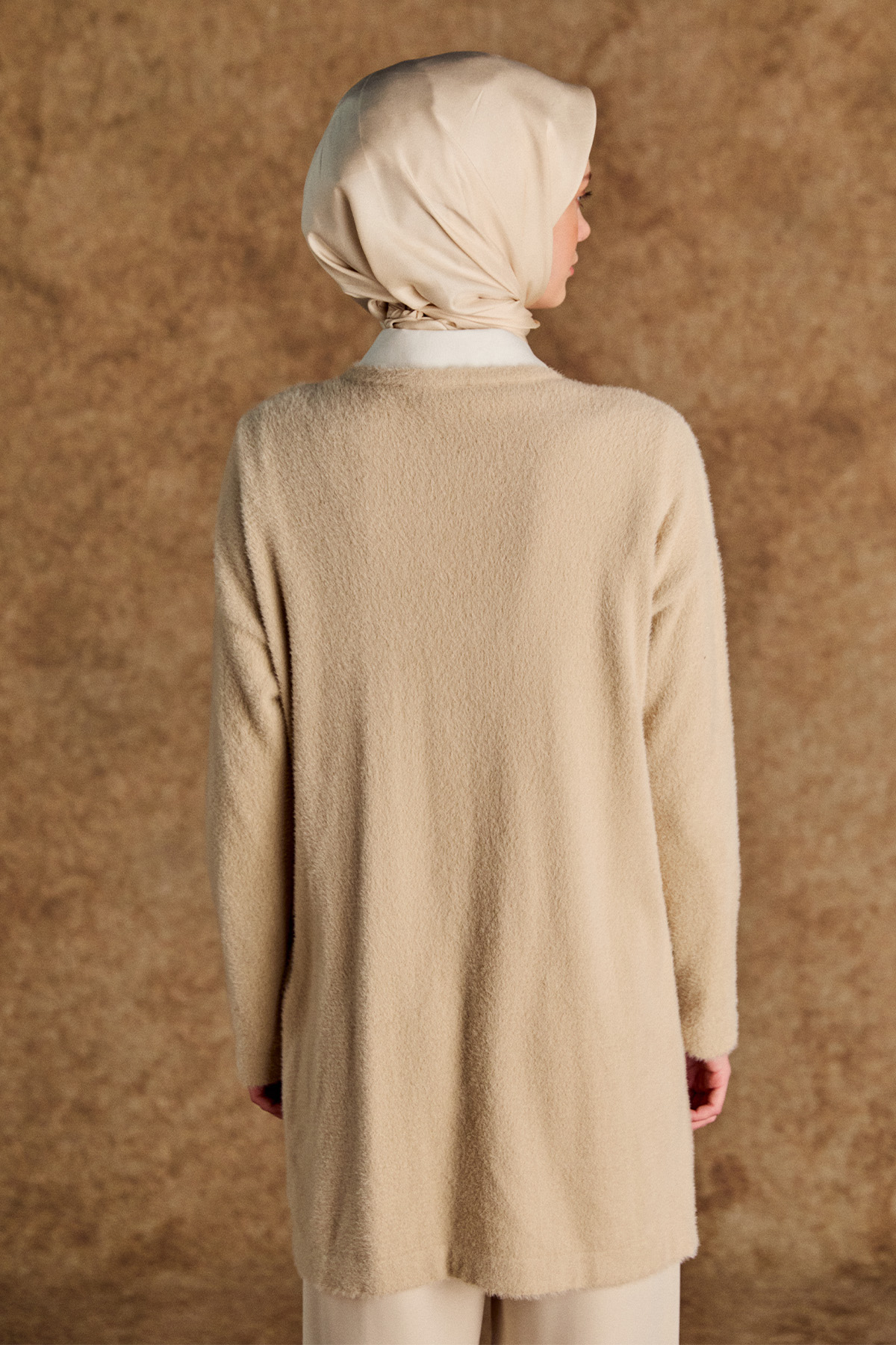 Desenli Yuvarlak Yakalı Triko Tunik