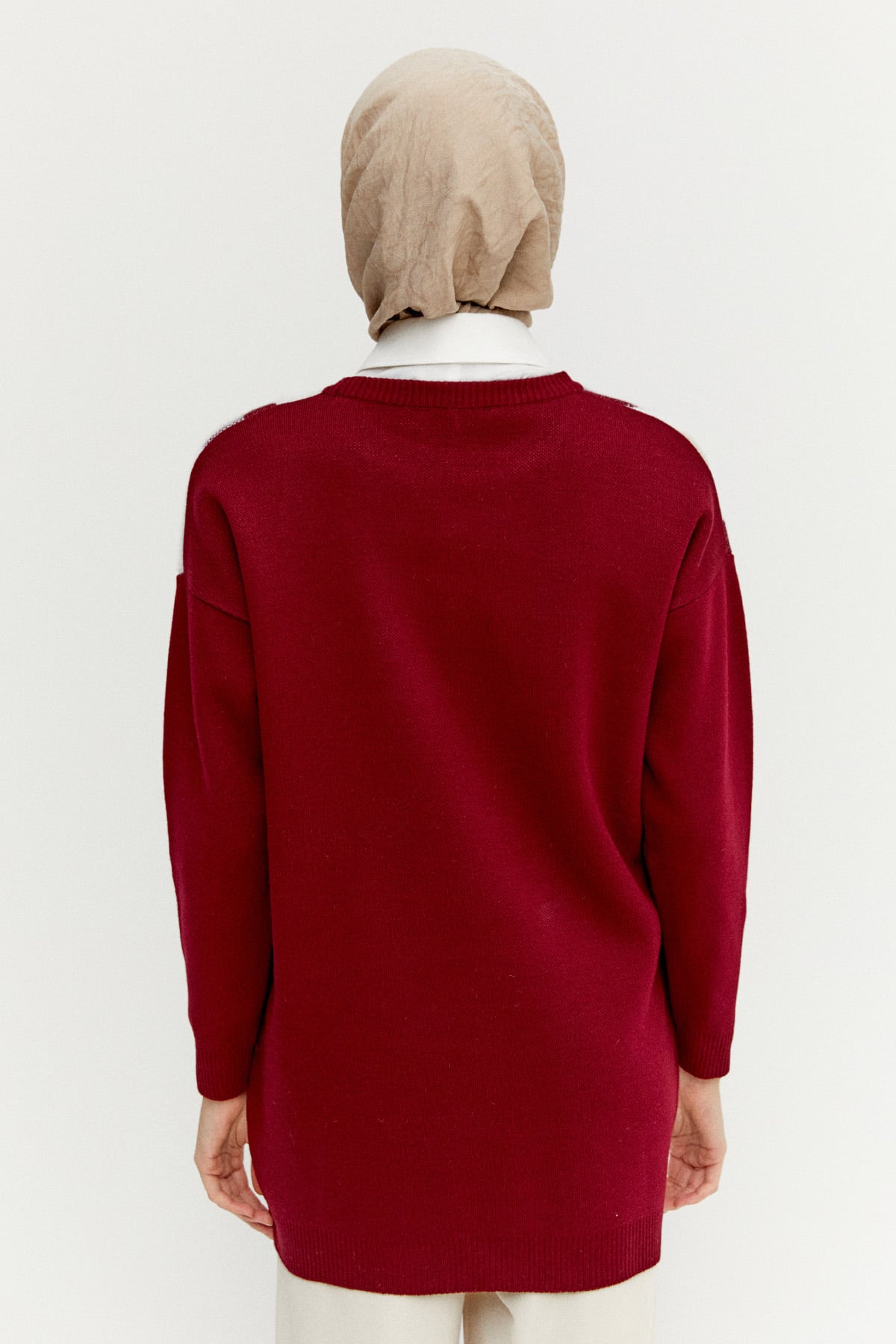 Desenli Ribanalı Triko Tunik