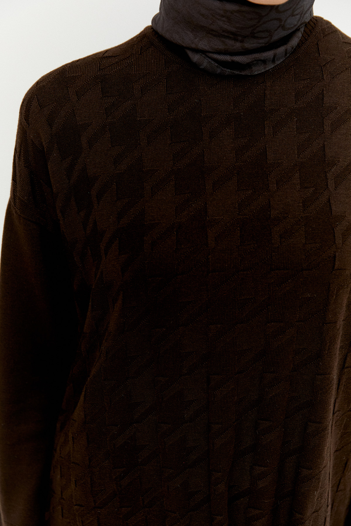 Kaz Ayağı Desenli Triko Tunik