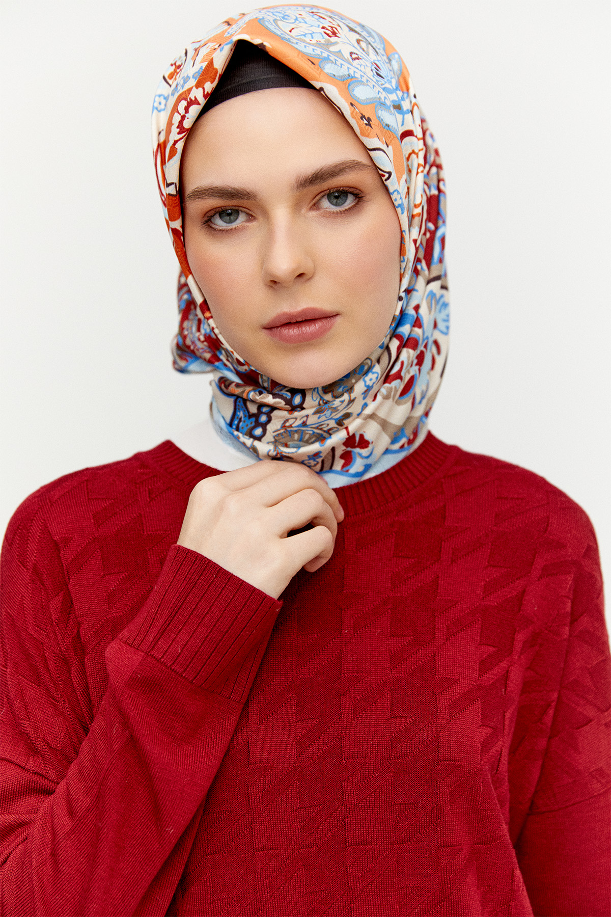 Kaz Ayağı Desenli Triko Tunik