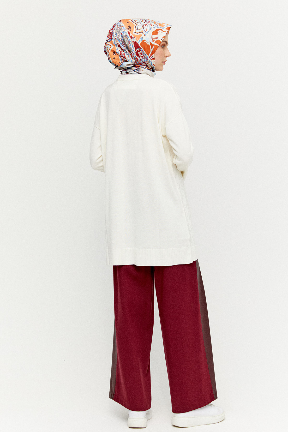 Kaz Ayağı Desenli Triko Tunik