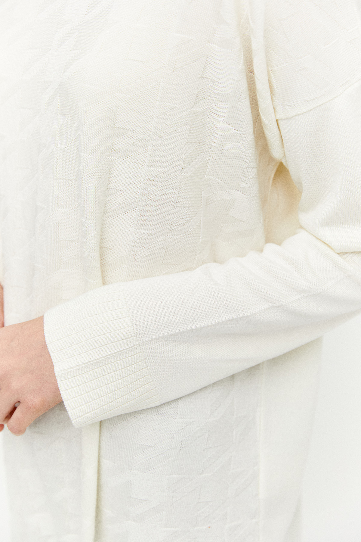 Kaz Ayağı Desenli Triko Tunik