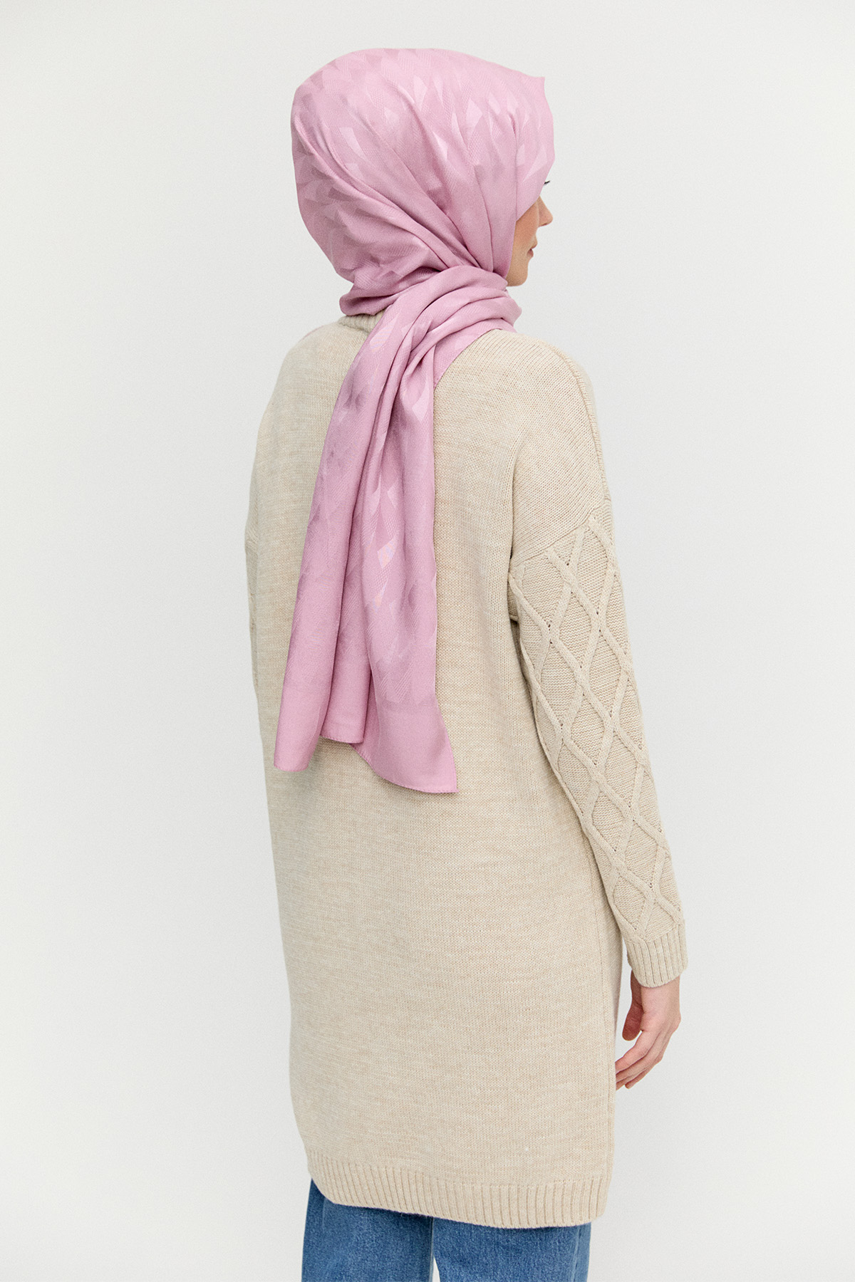 Çift Renkli Oversize Triko Tunik, Tesettür Giyim