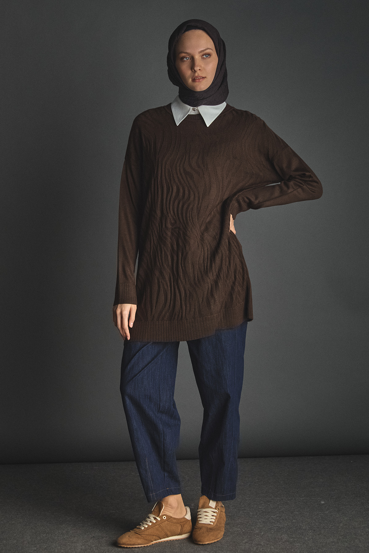 Zebra Desenli Triko Tunik