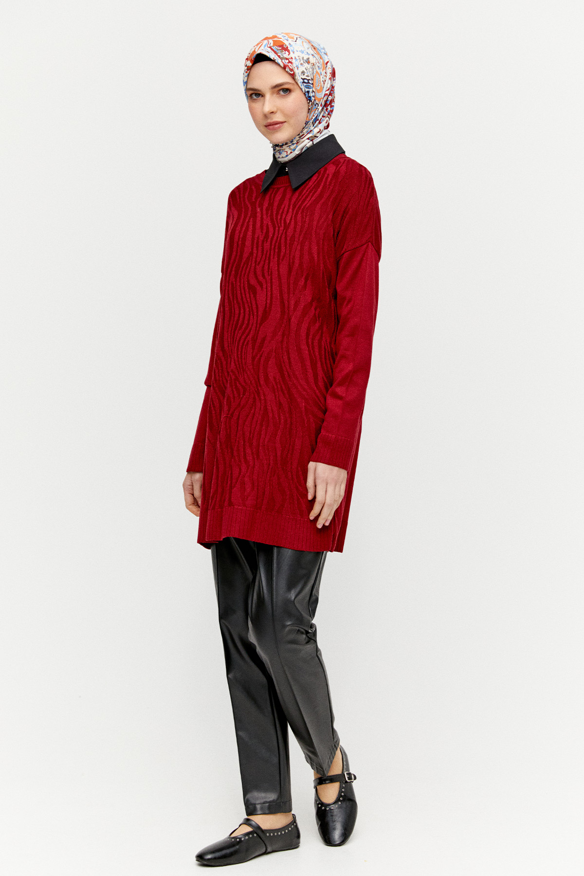 Zebra Desenli Triko Tunik