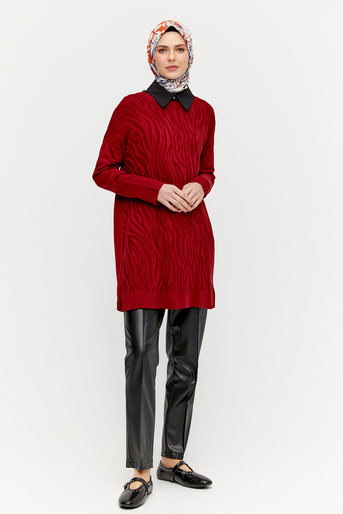 Zebra Desenli Triko Tunik