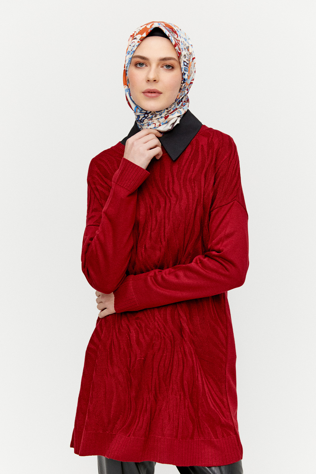 Zebra Desenli Triko Tunik