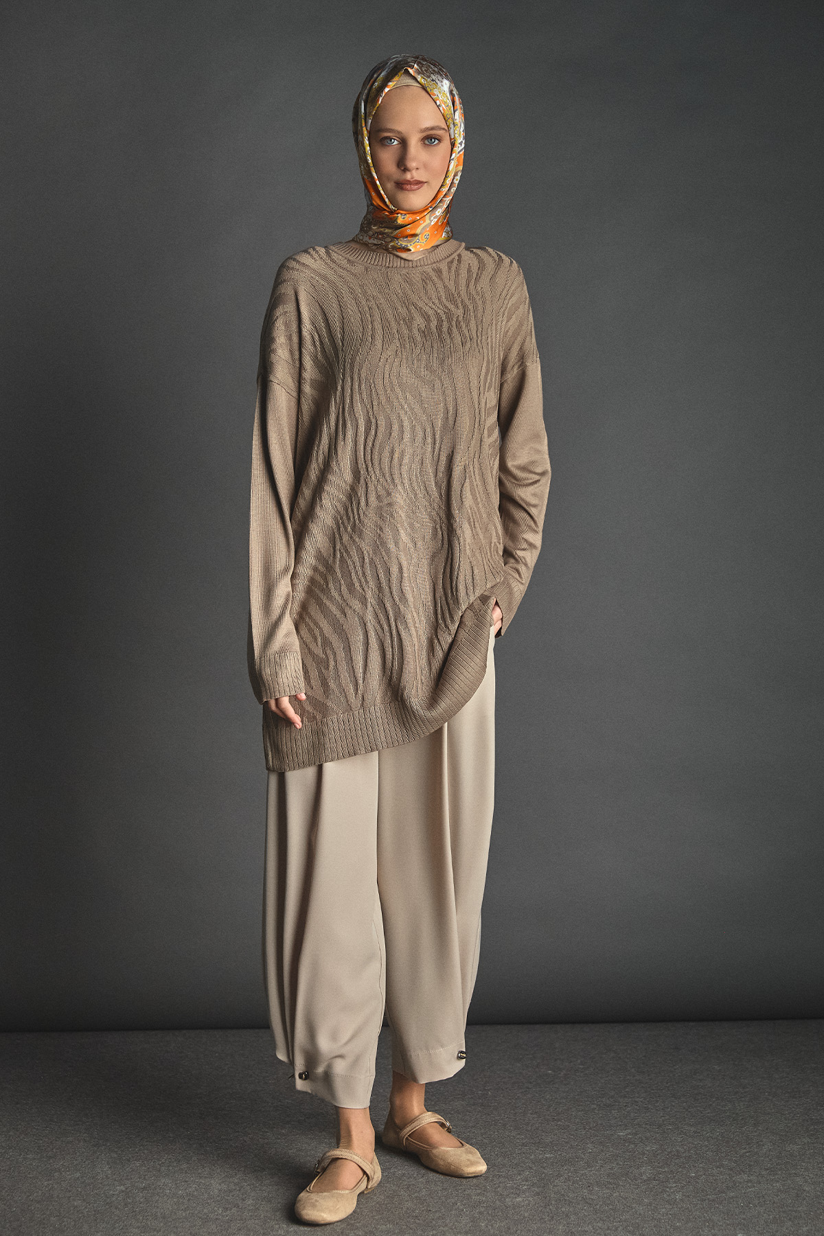 Zebra Desenli Triko Tunik