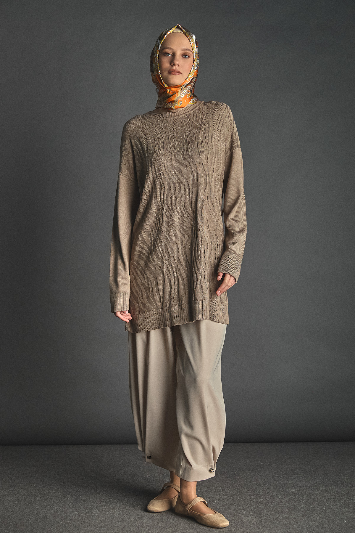 Zebra Desenli Triko Tunik