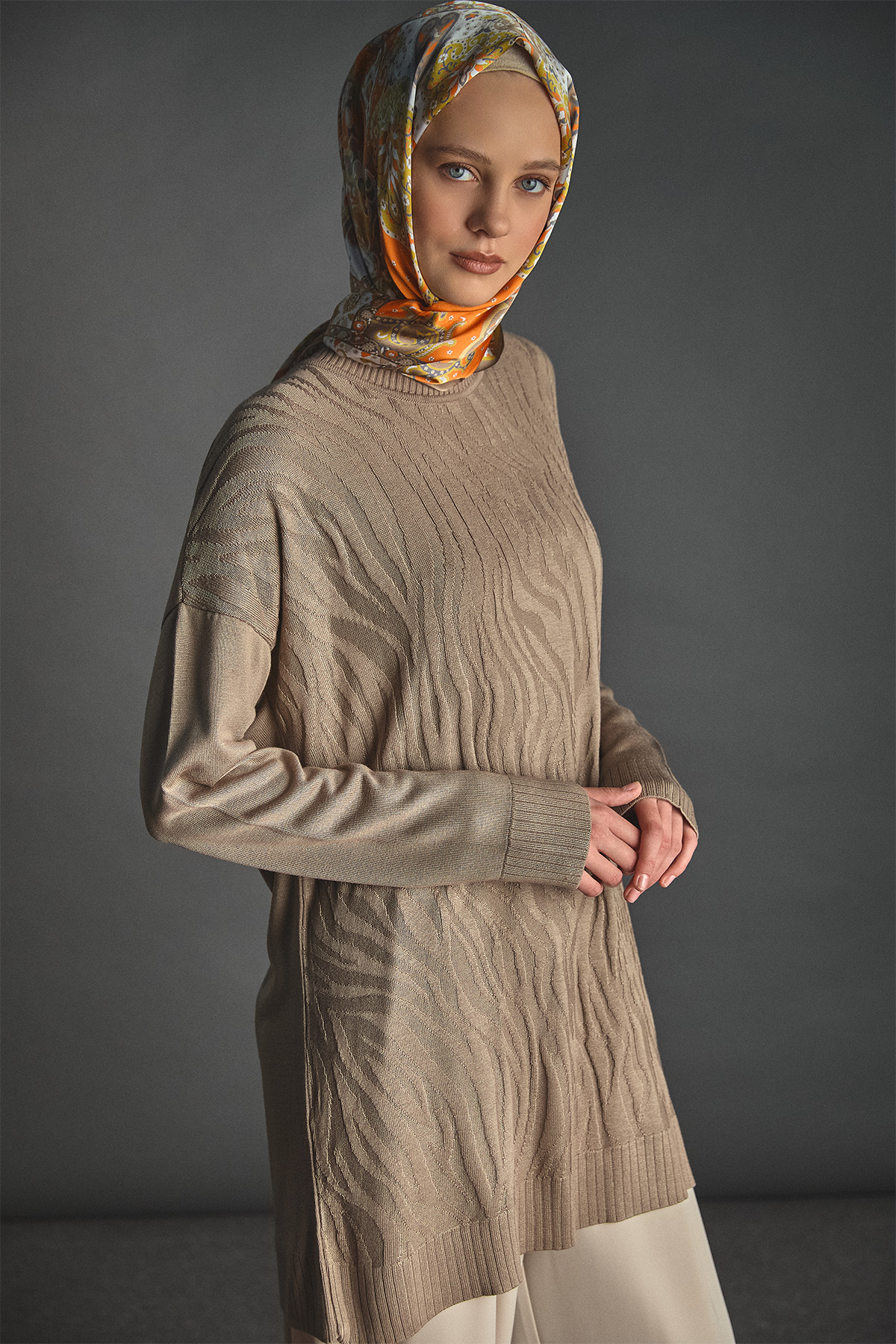 Zebra Desenli Triko Tunik