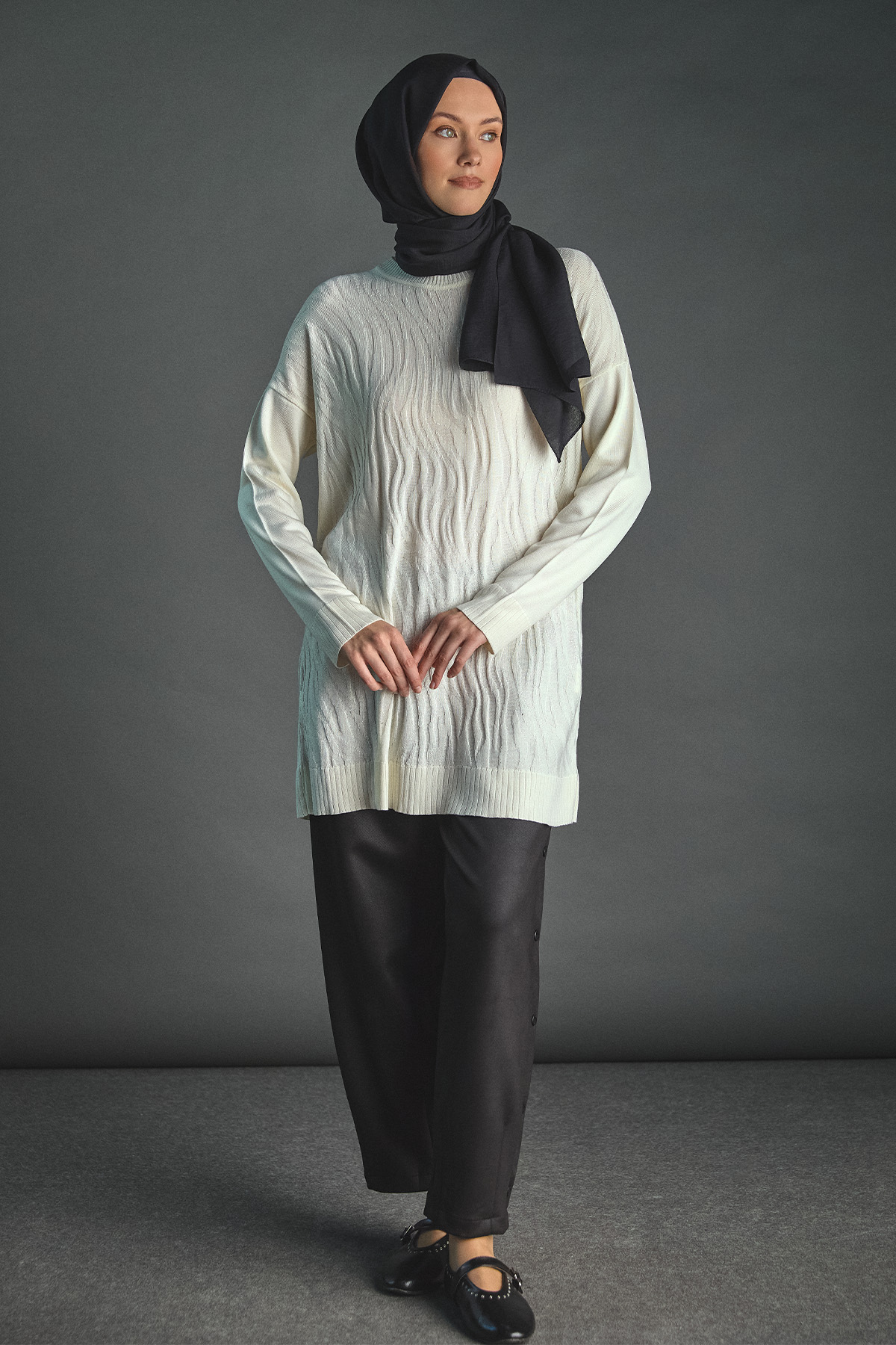 Zebra Desenli Triko Tunik