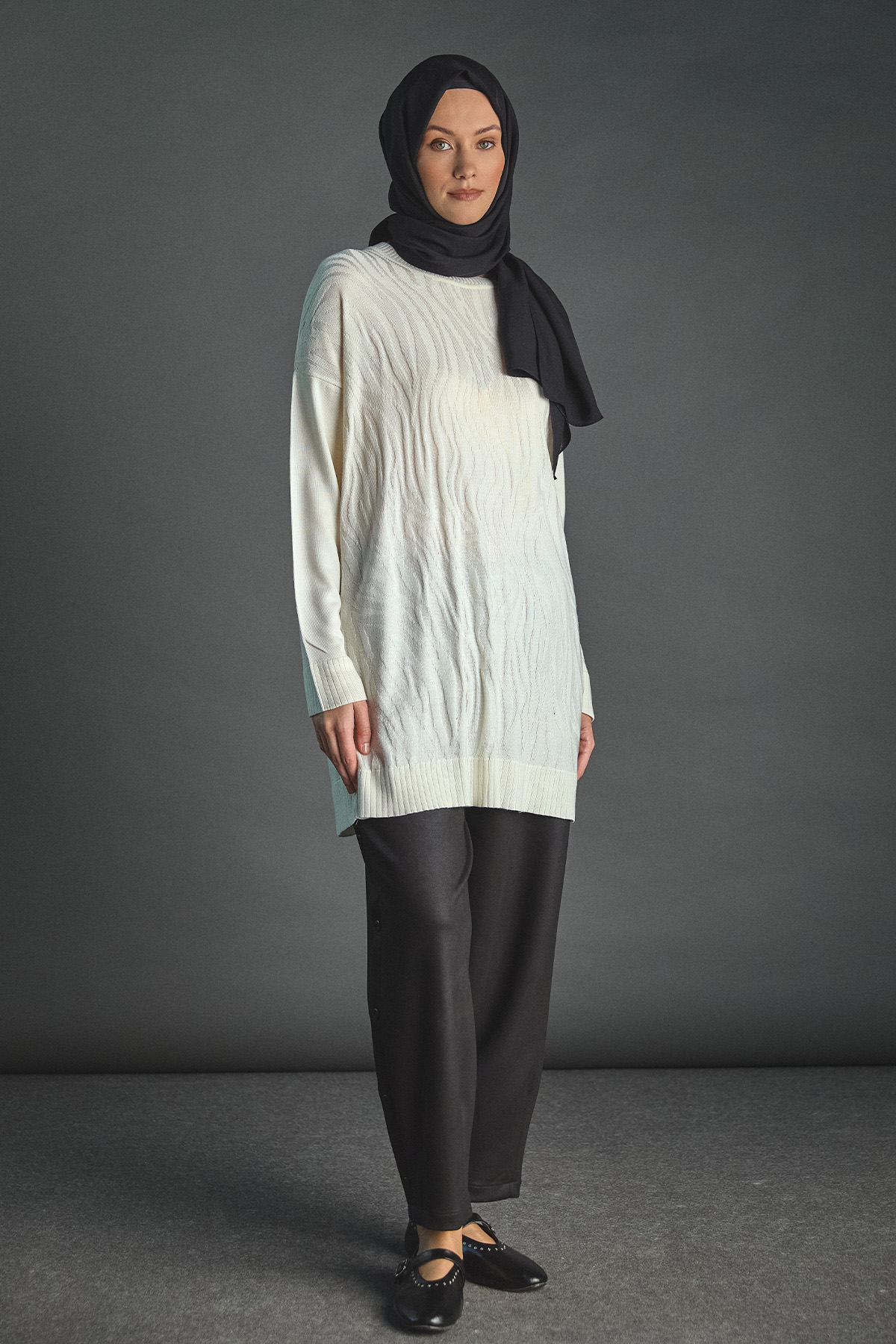 Zebra Desenli Triko Tunik