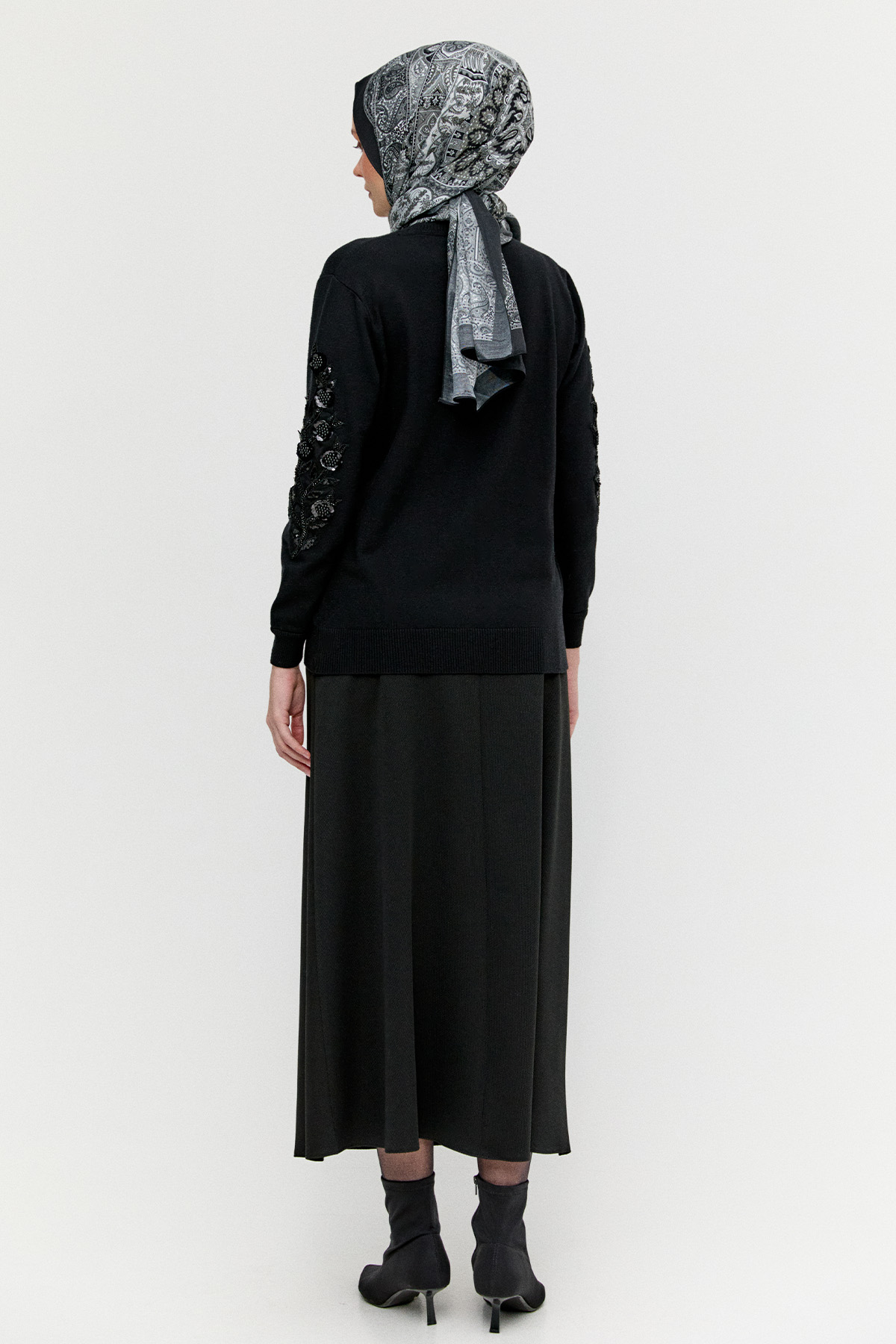 Çiçek Motifli Triko Tunik, Tesettür Giyim